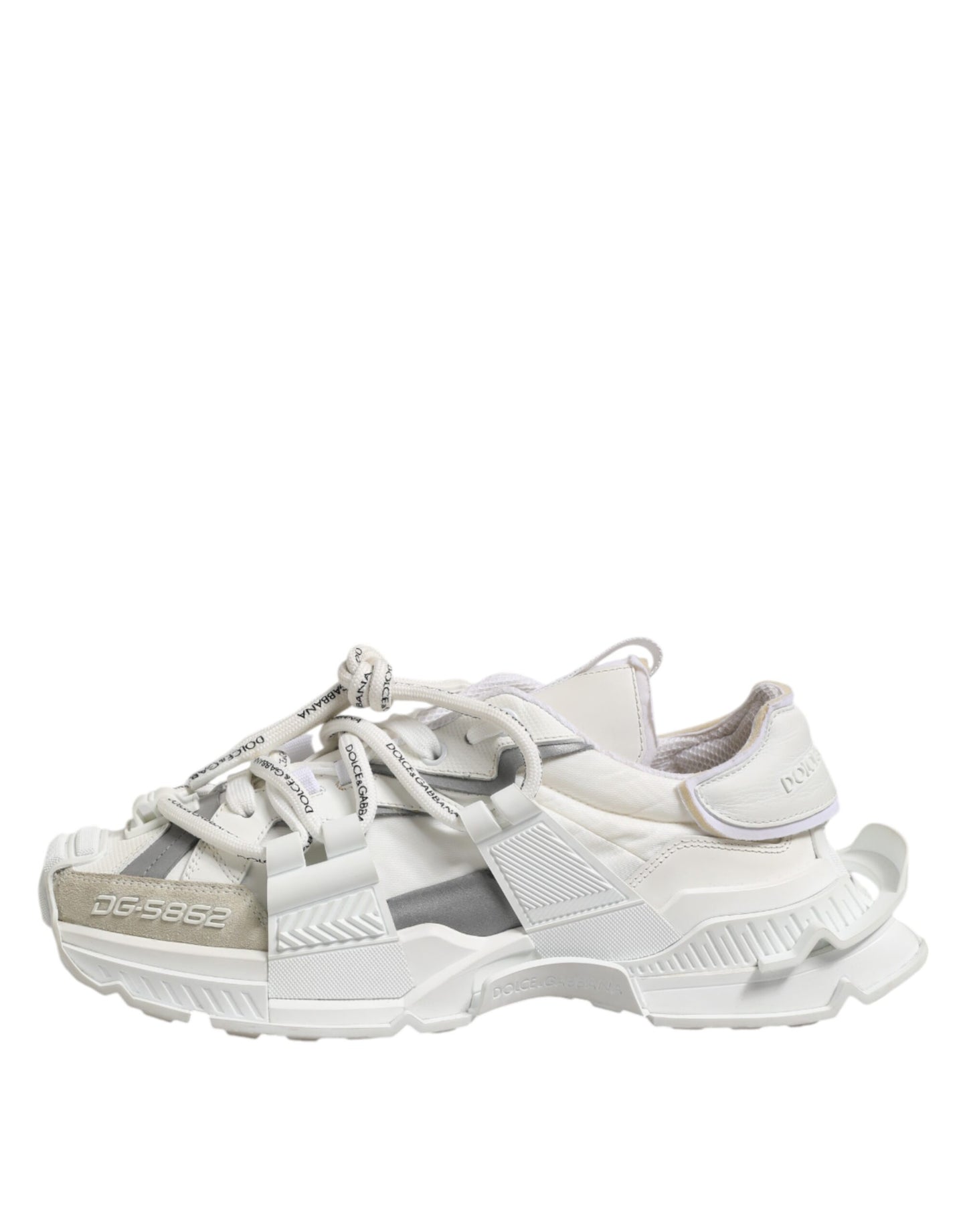Dolce & Gabbana White Gray Low Top Space Sneakers Shoes Dolce & Gabbana
