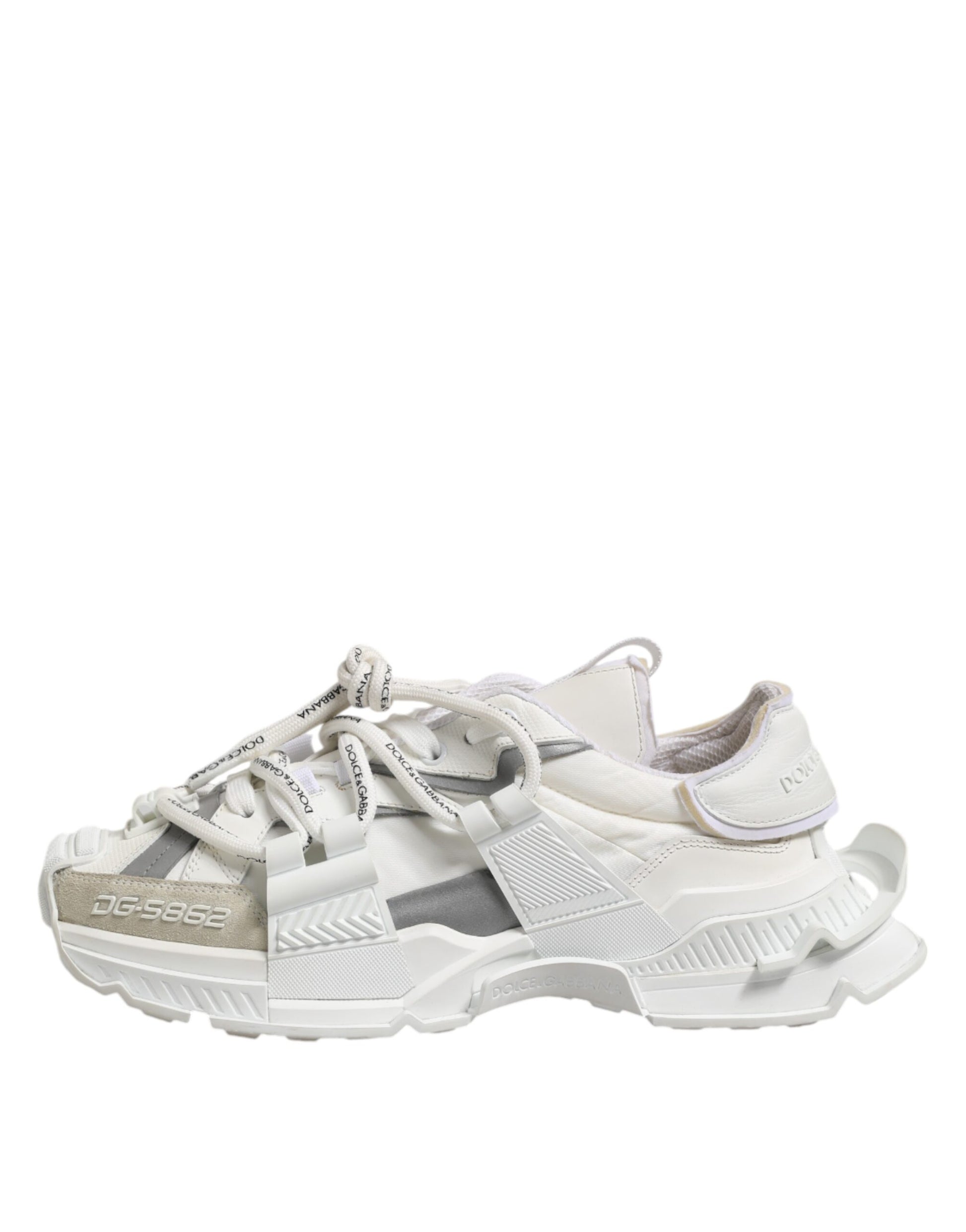 Dolce & Gabbana White Gray Low Top Space Sneakers Shoes Dolce & Gabbana