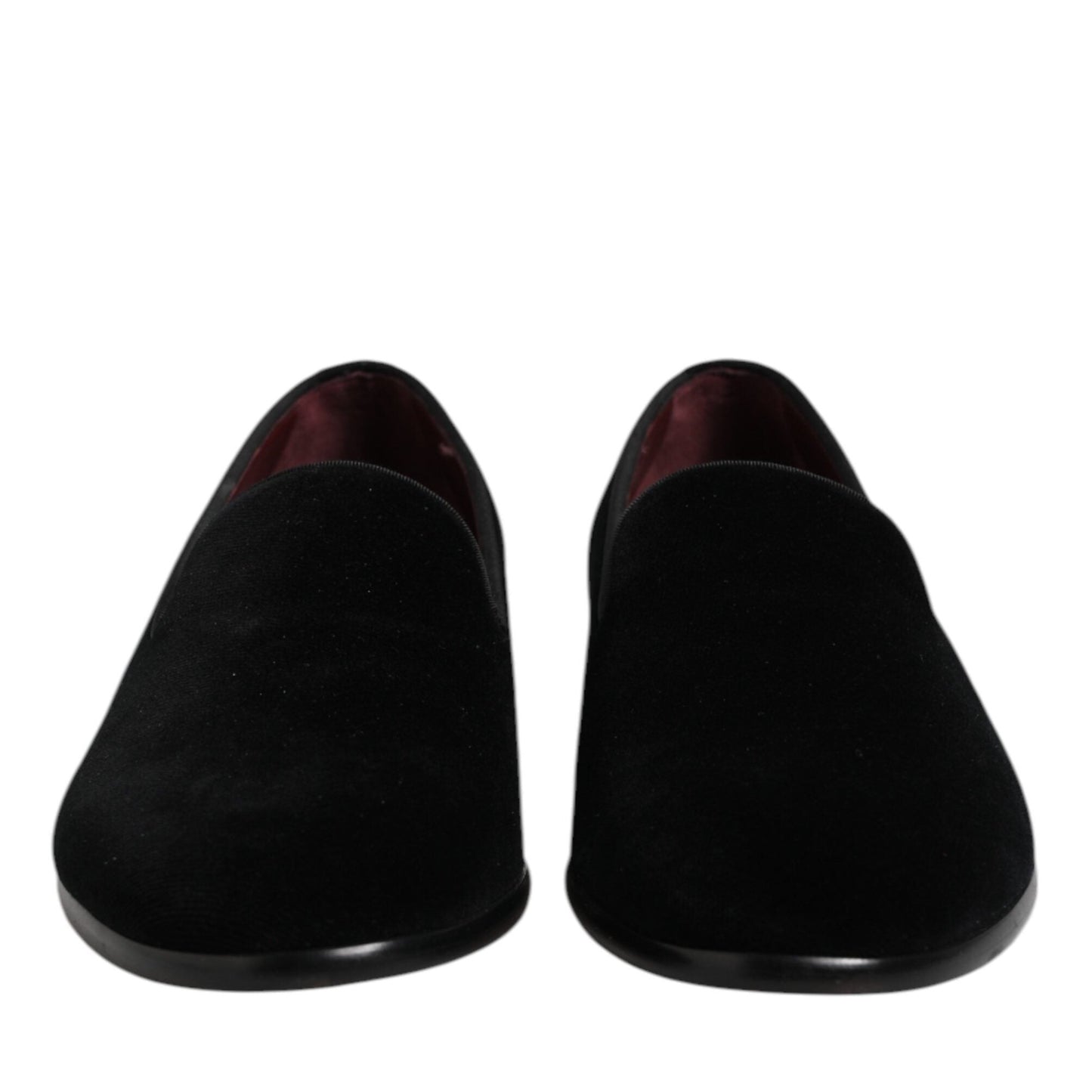 Dolce & Gabbana Black Velvet Slip On Loafers Formal Shoes Dolce & Gabbana