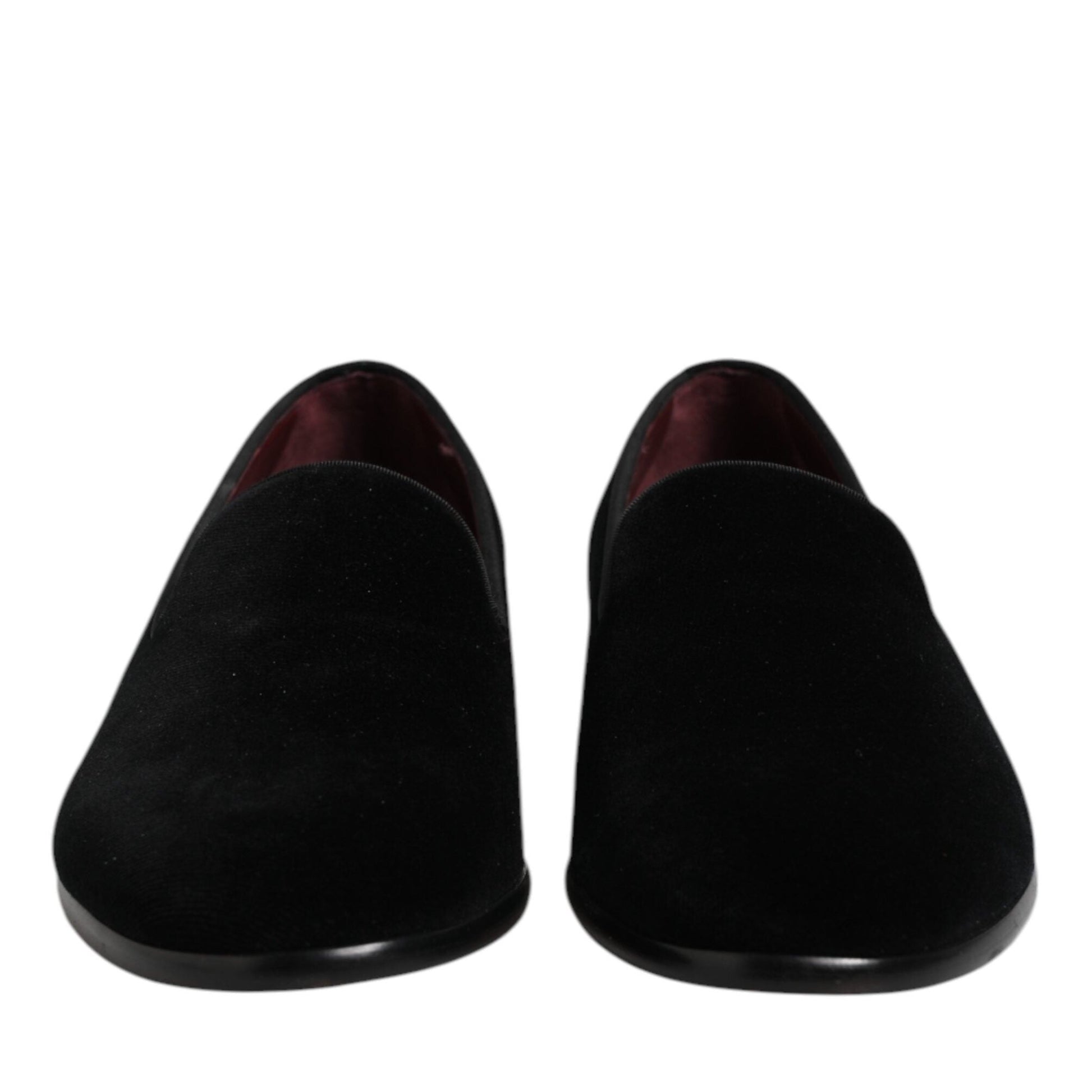 Dolce & Gabbana Black Velvet Slip On Loafers Formal Shoes Dolce & Gabbana