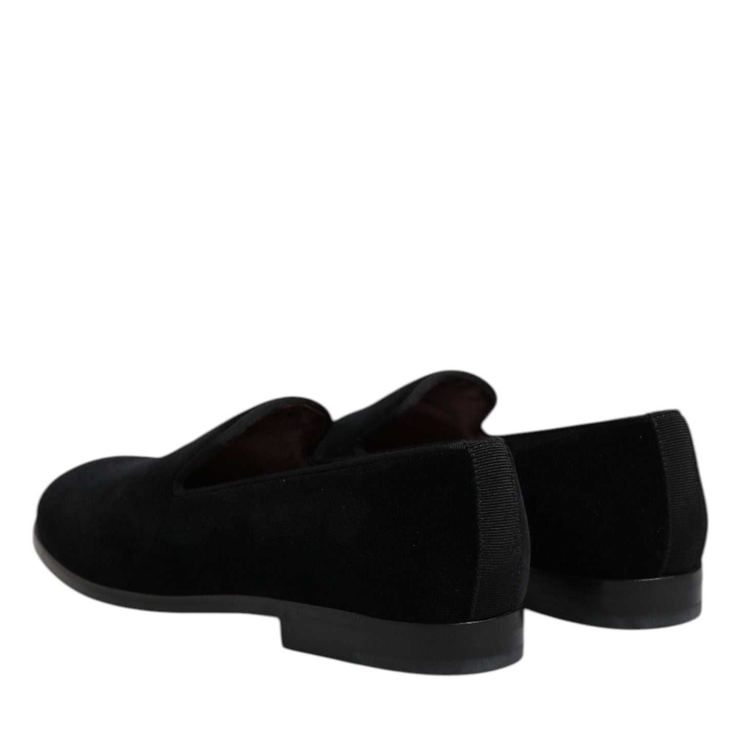 Dolce & Gabbana Black Velvet Slip On Loafers Formal Shoes Dolce & Gabbana