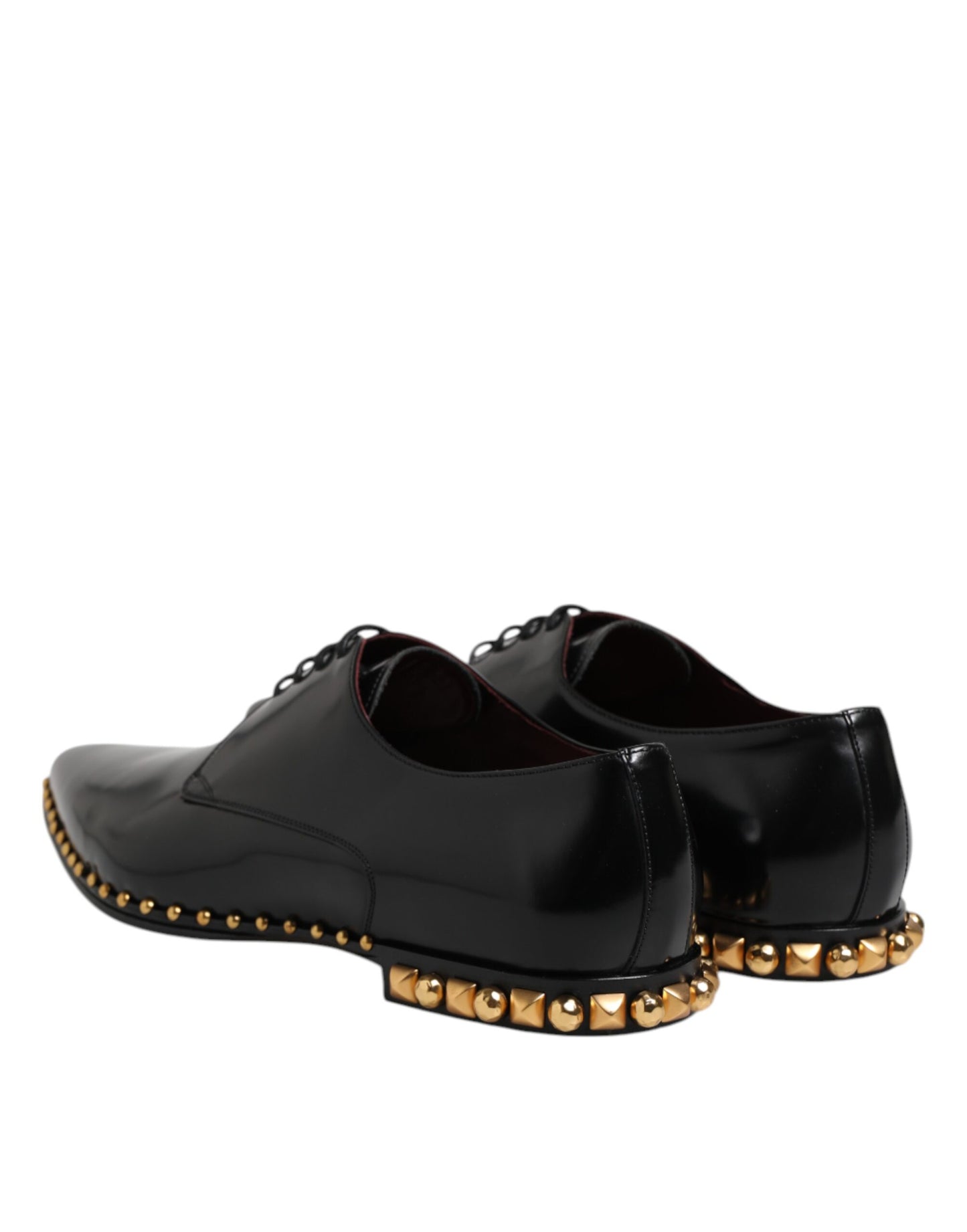 Dolce & Gabbana Black Leather Studded Derby Men Dress Shoes Dolce & Gabbana
