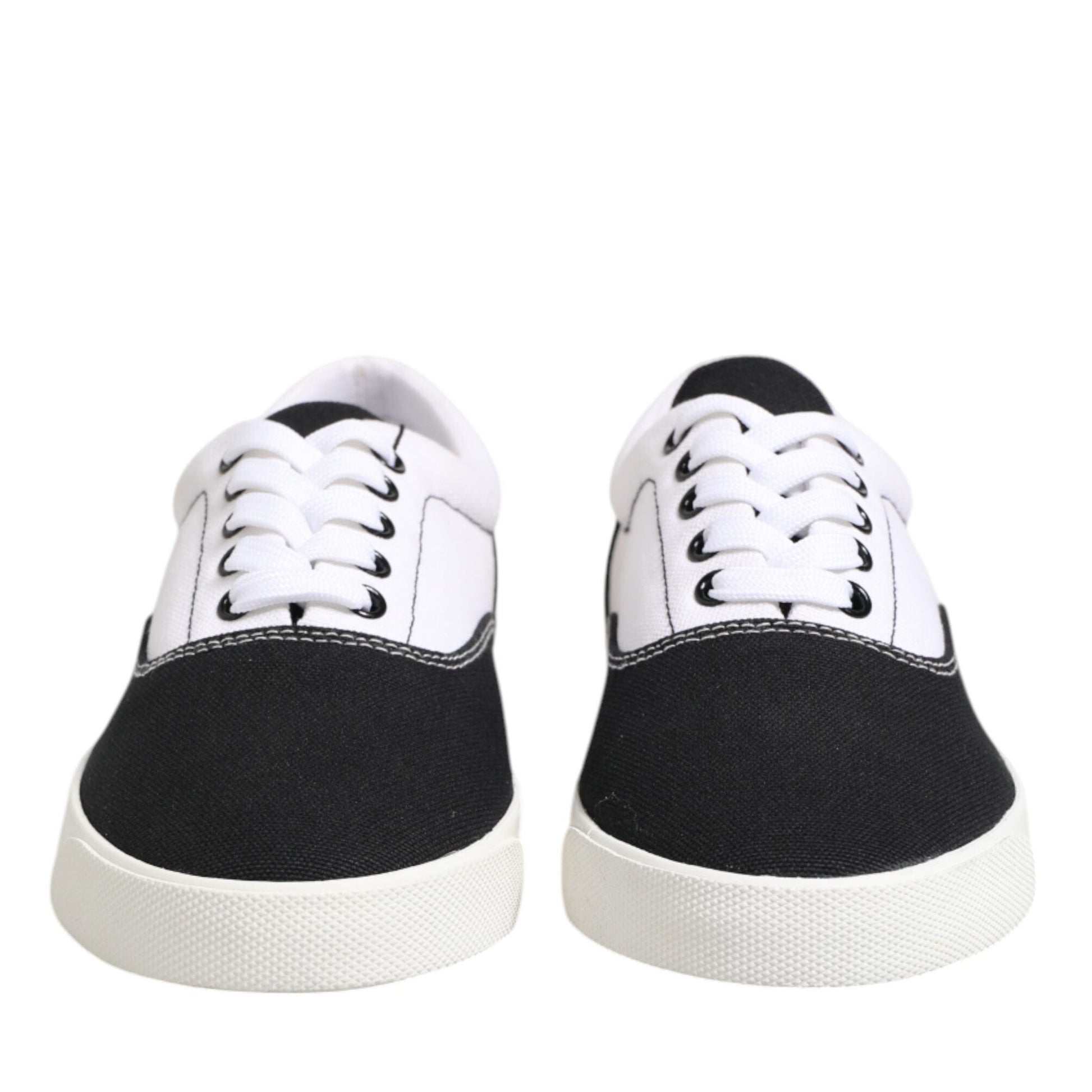 Dolce & Gabbana Black Cotton Canvas Lace Up Men Sneakers Shoes