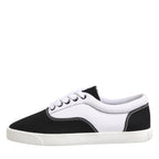 Dolce & Gabbana Black Cotton Canvas Lace Up Men Sneakers Shoes