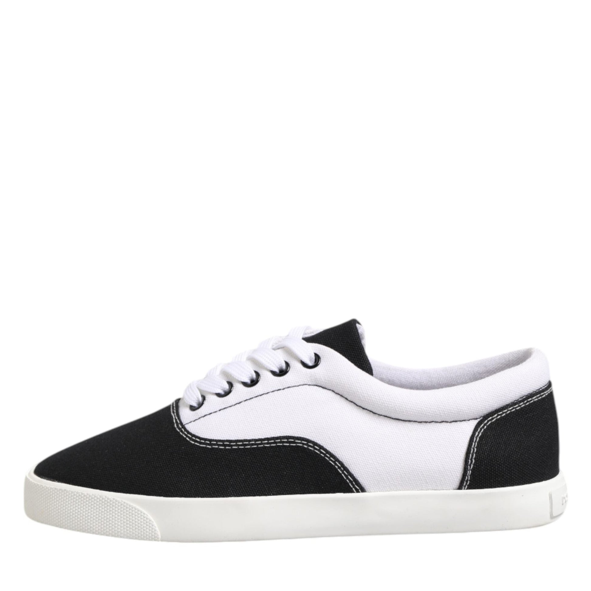 Dolce & Gabbana Black Cotton Canvas Lace Up Men Sneakers Shoes