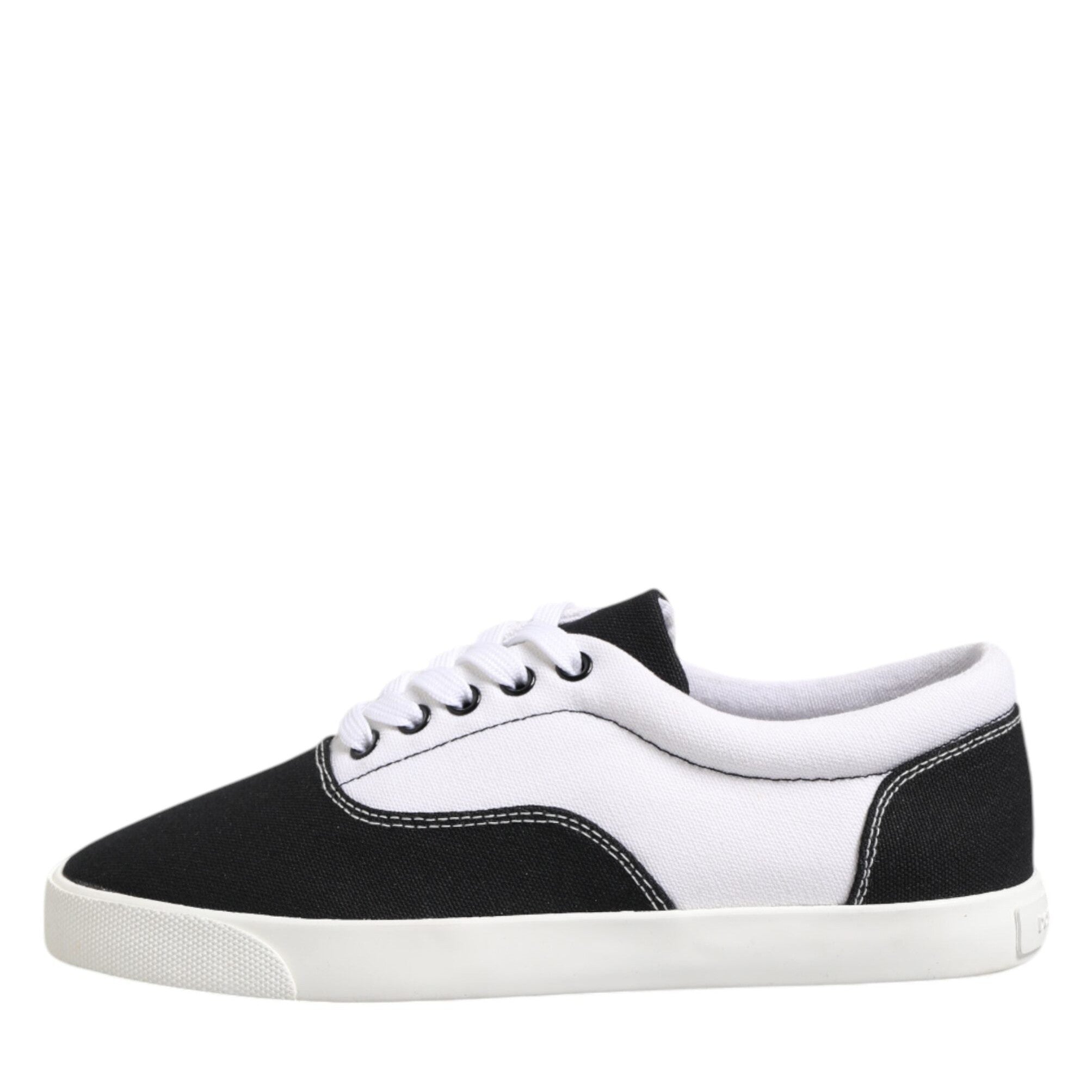 Dolce & Gabbana Black Cotton Canvas Lace Up Men Sneakers Shoes