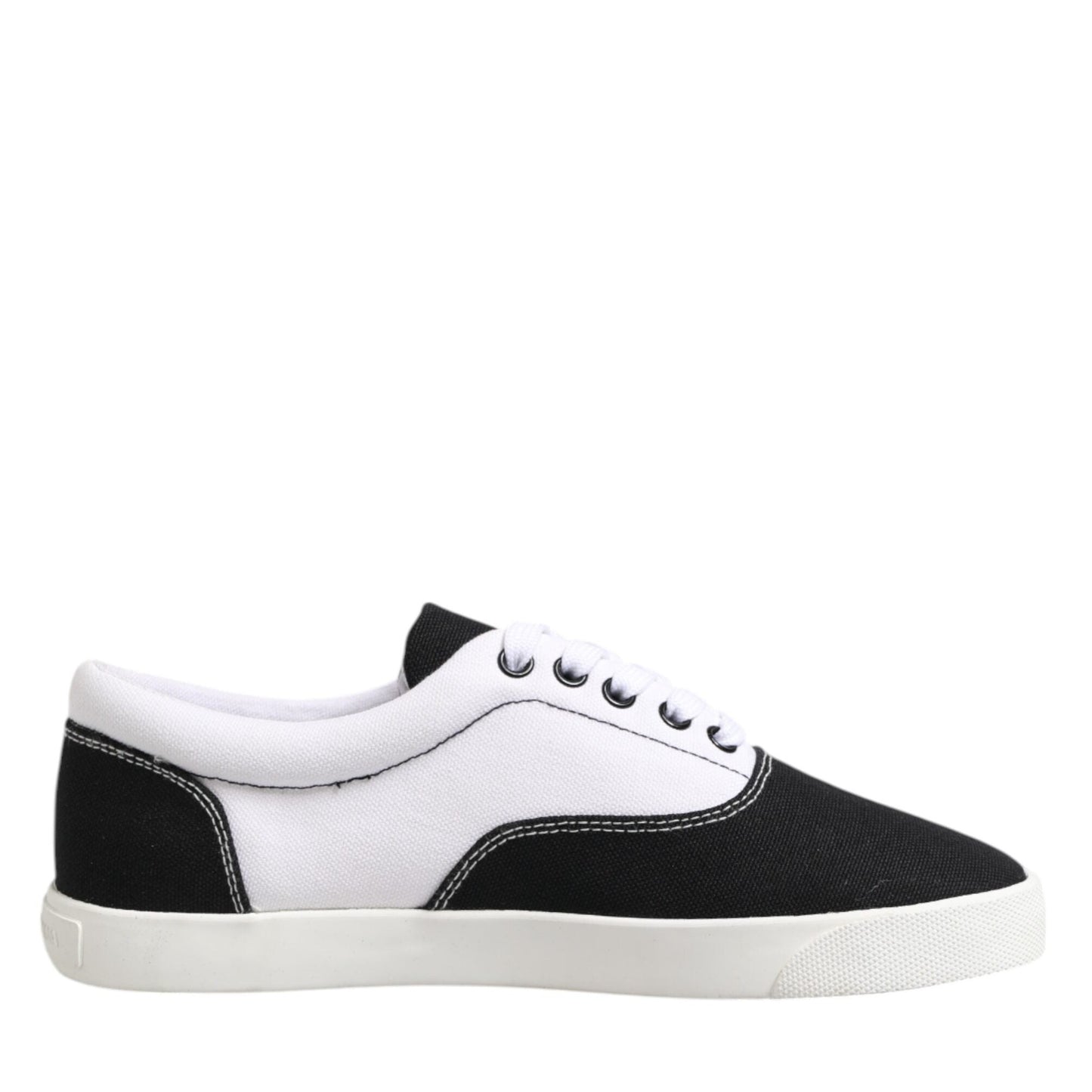 Dolce & Gabbana Black Cotton Canvas Lace Up Men Sneakers Shoes