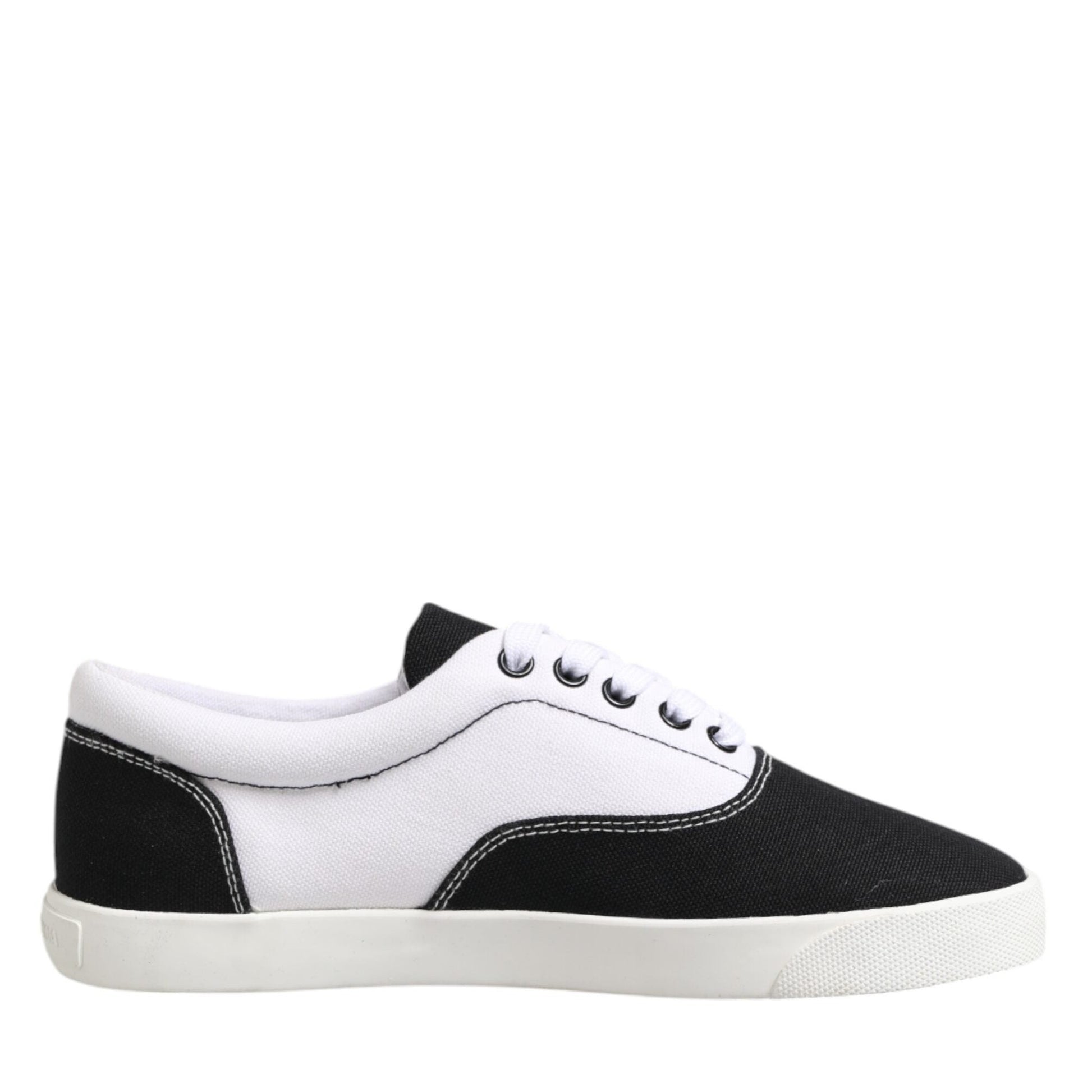 Dolce & Gabbana Black Cotton Canvas Lace Up Men Sneakers Shoes