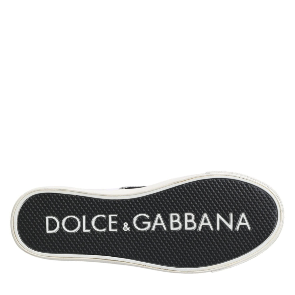 Dolce & Gabbana Black Cotton Canvas Lace Up Men Sneakers Shoes