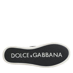 Dolce & Gabbana Black Cotton Canvas Lace Up Men Sneakers Shoes