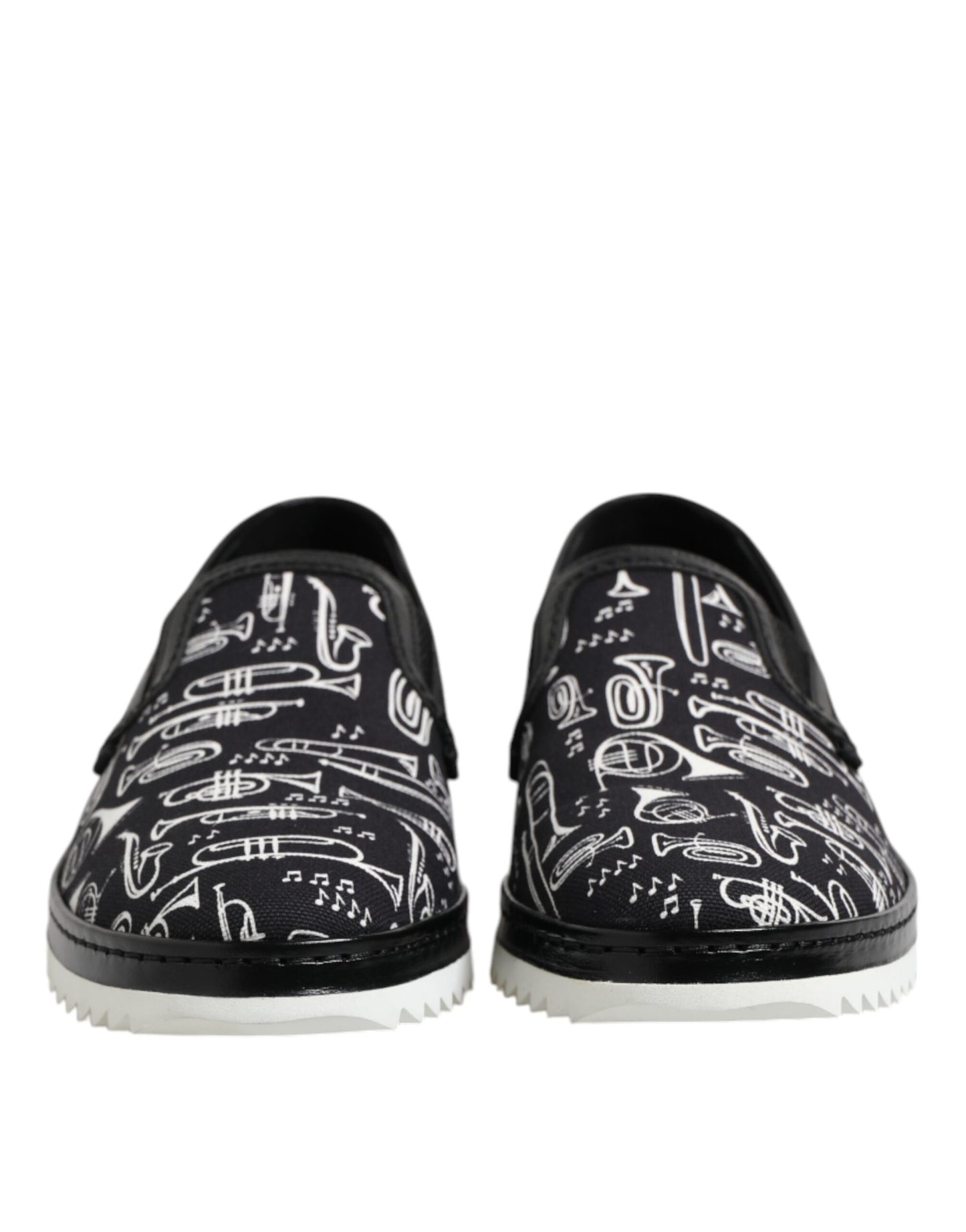 Dolce & Gabbana Black Slip On Printed Men Loafers Shoes Dolce & Gabbana