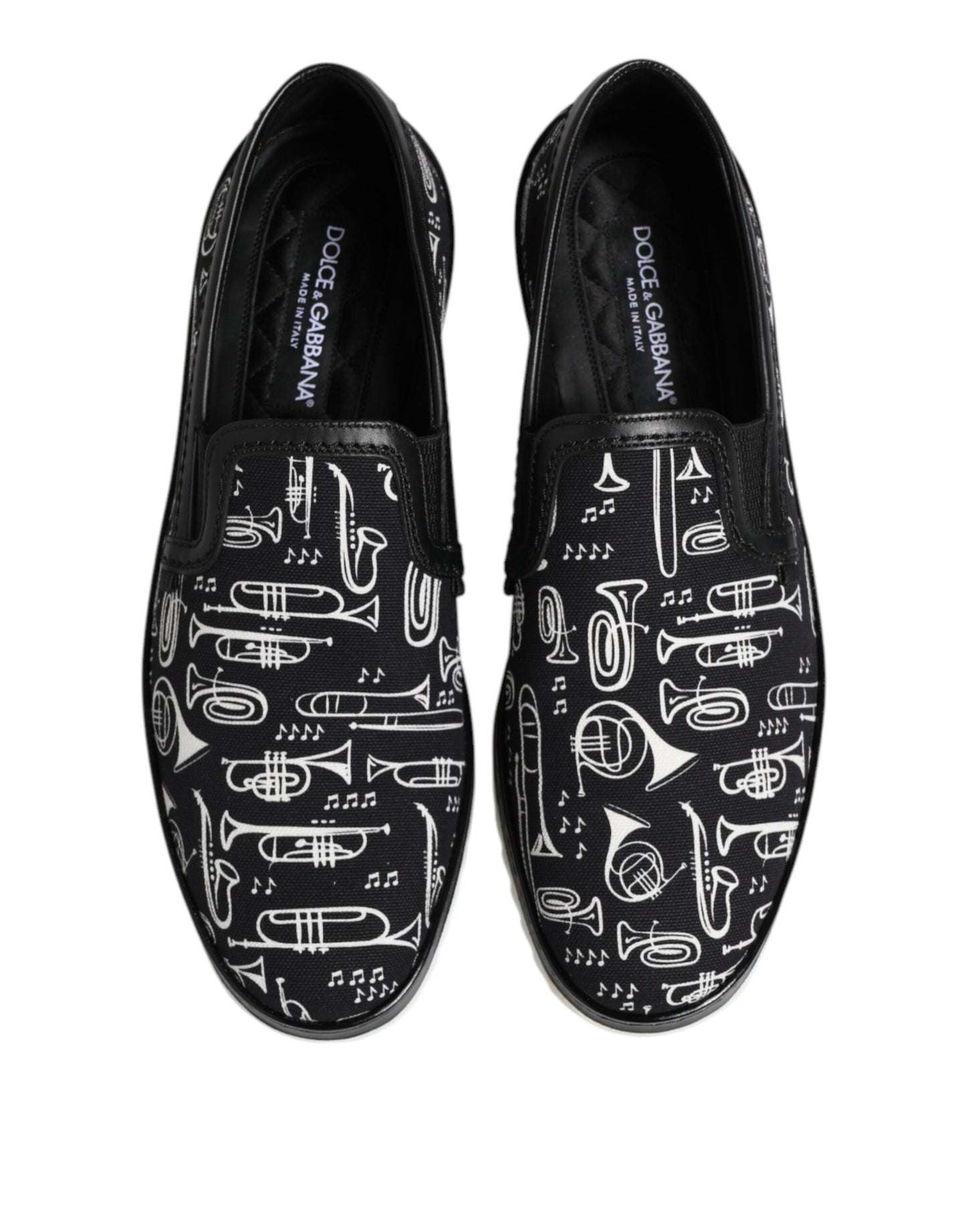 Dolce & Gabbana Black Slip On Printed Men Loafers Shoes Dolce & Gabbana