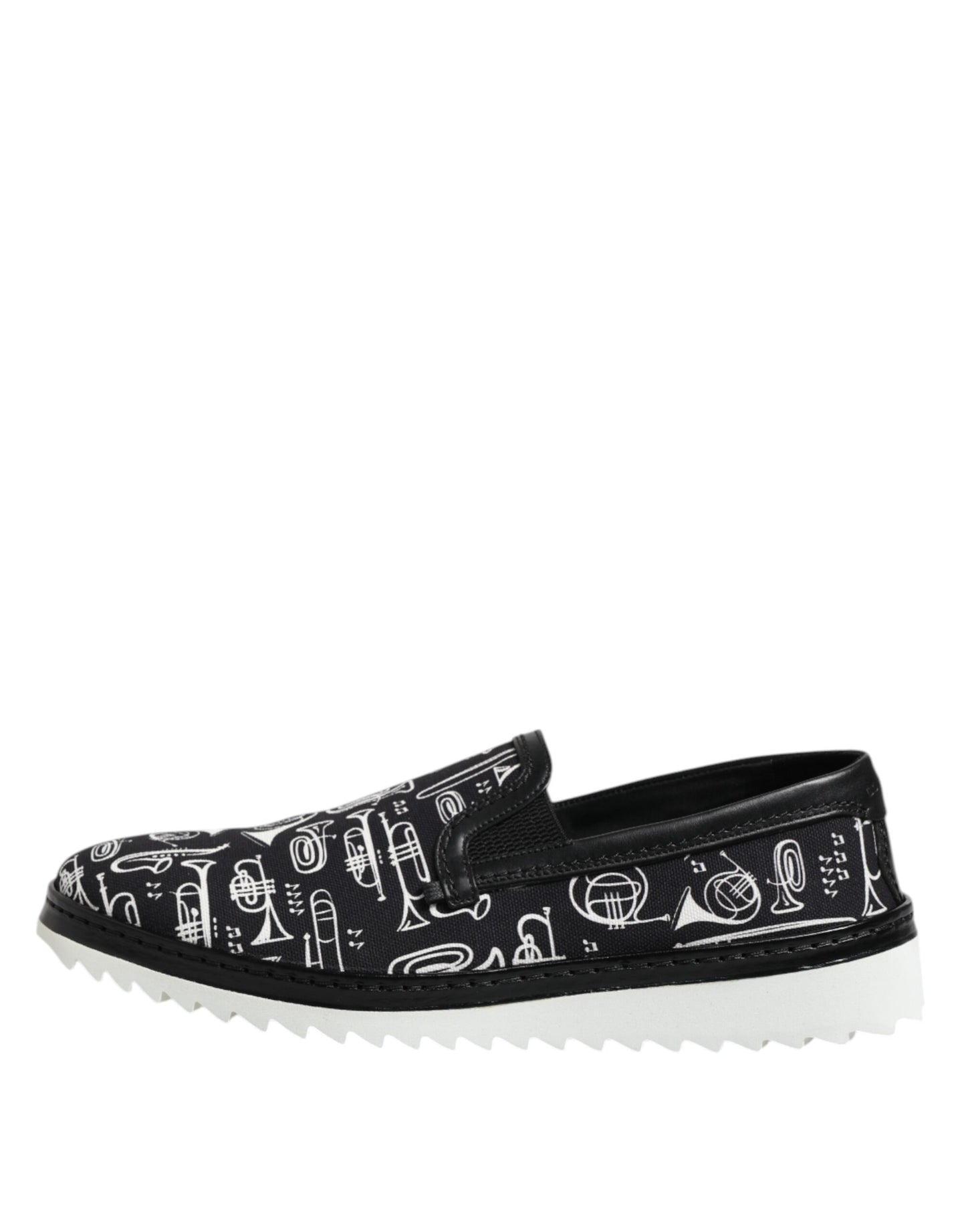 Dolce & Gabbana Black Slip On Printed Men Loafers Shoes Dolce & Gabbana