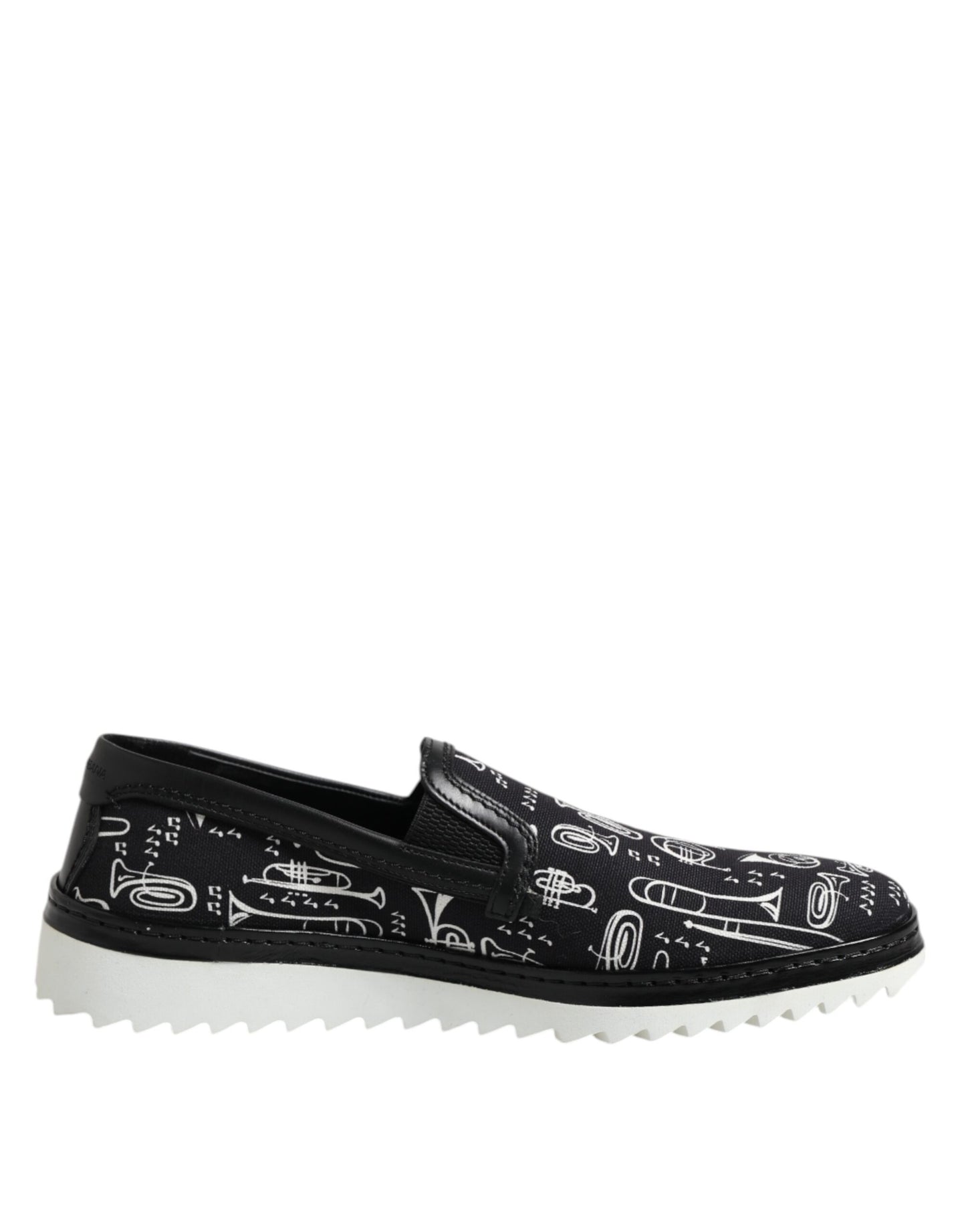 Dolce & Gabbana Black Slip On Printed Men Loafers Shoes Dolce & Gabbana