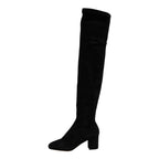 Dolce & Gabbana Black Suede Leather Knee High Boots Shoes