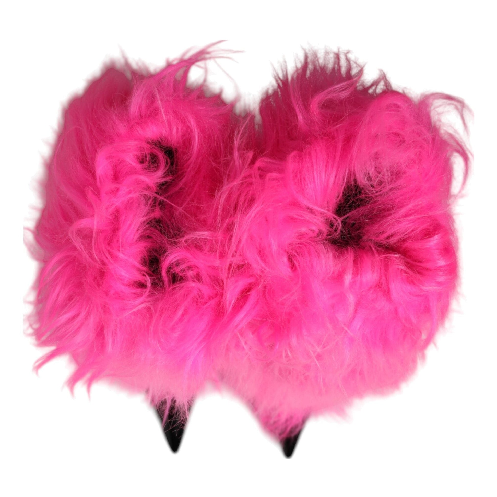 Dolce & Gabbana Pink Faux Fur Leather High Heels Boots Shoes Dolce & Gabbana