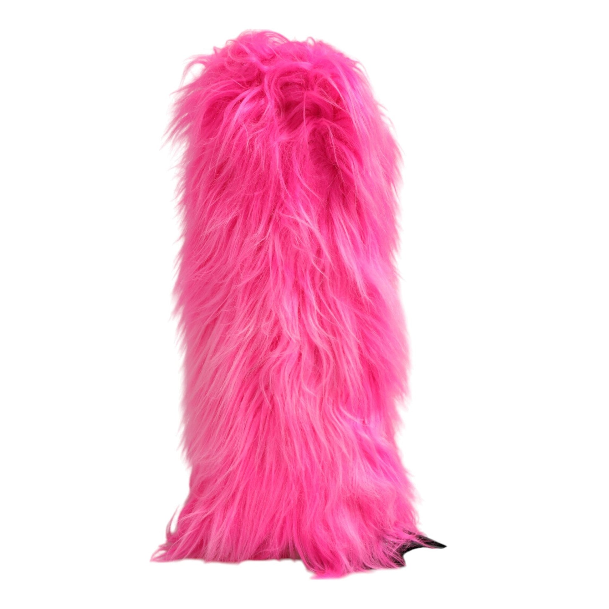 Dolce & Gabbana Pink Faux Fur Leather High Heels Boots Shoes Dolce & Gabbana