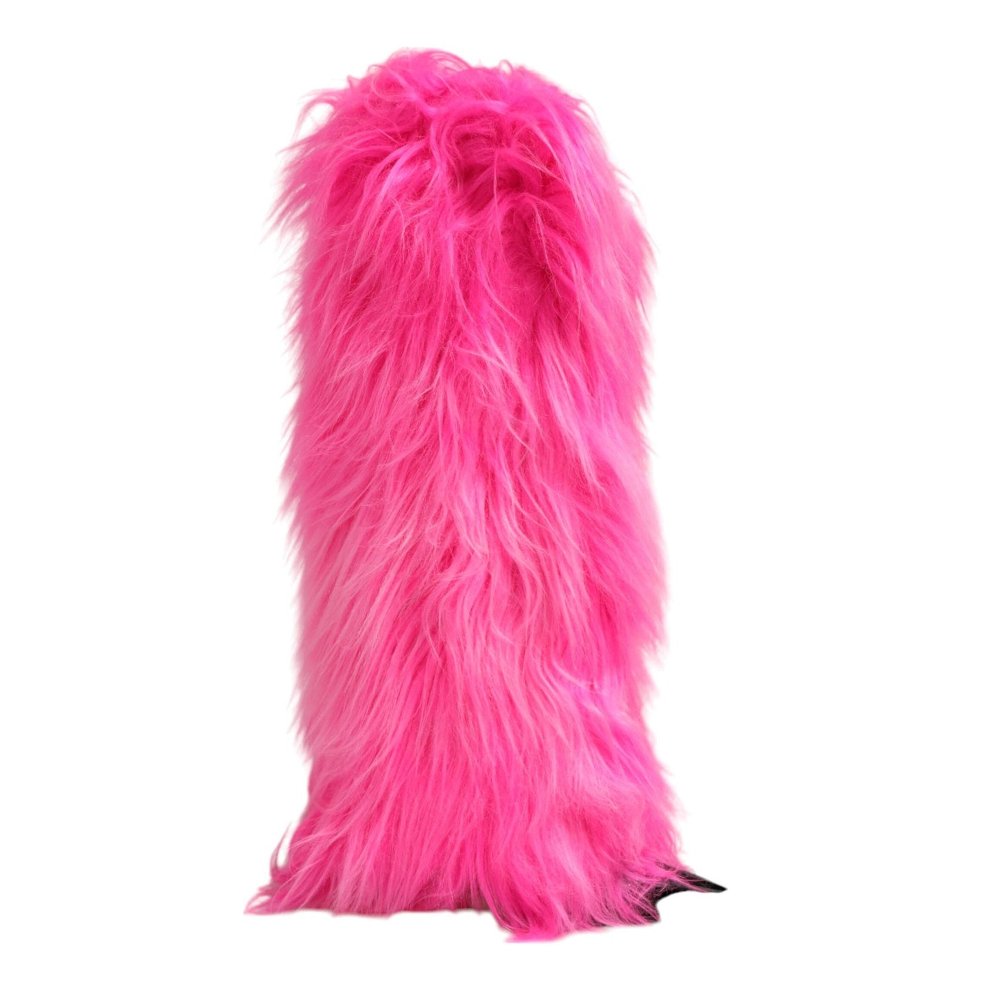 Dolce & Gabbana Pink Faux Fur Leather High Heels Boots Shoes Dolce & Gabbana