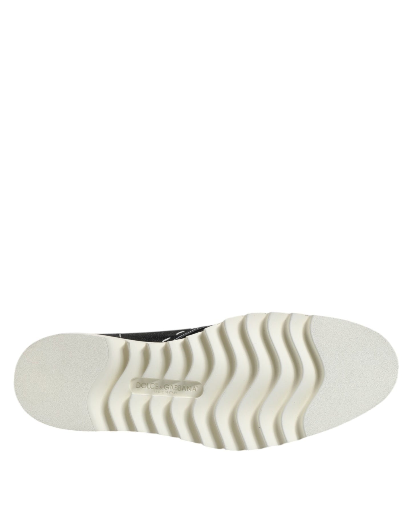 Dolce & Gabbana Black White Leather Ankle Boots Shoes Dolce & Gabbana