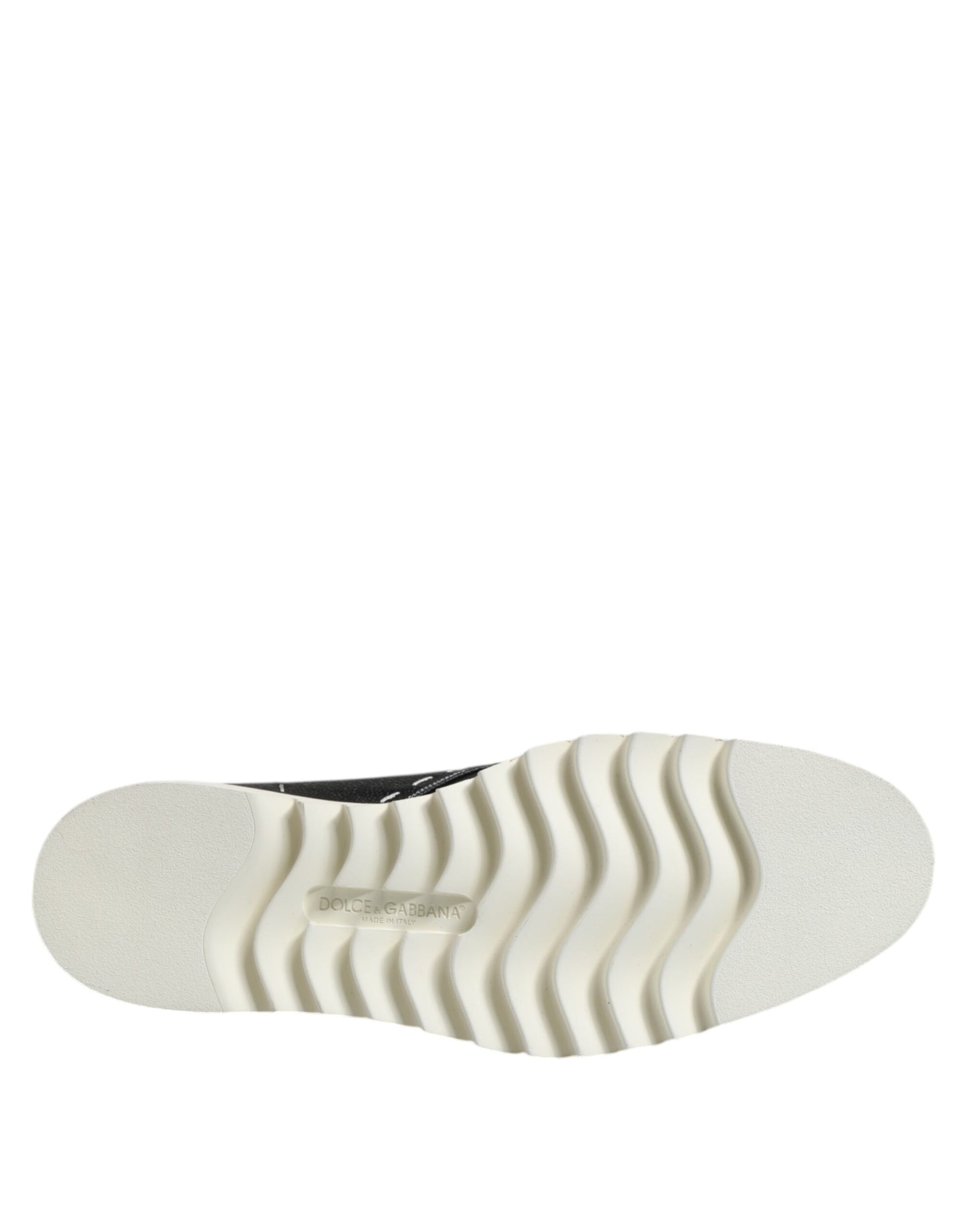 Dolce & Gabbana Black White Leather Ankle Boots Shoes Dolce & Gabbana