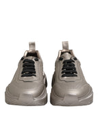 Dolce & Gabbana Silver DAYMASTER Leather Men Sneakers Shoes