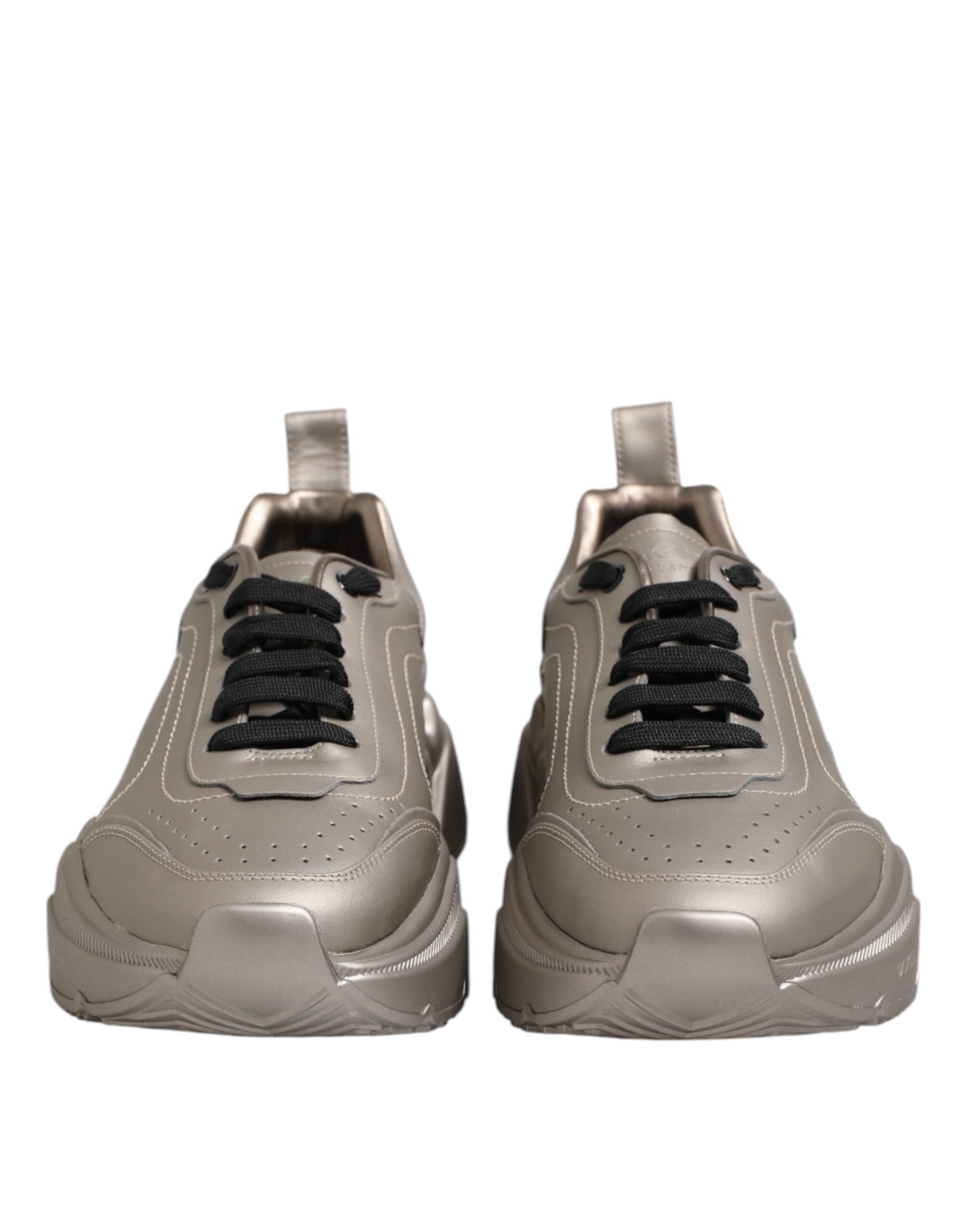 Dolce & Gabbana Silver DAYMASTER Leather Men Sneakers Shoes Dolce & Gabbana