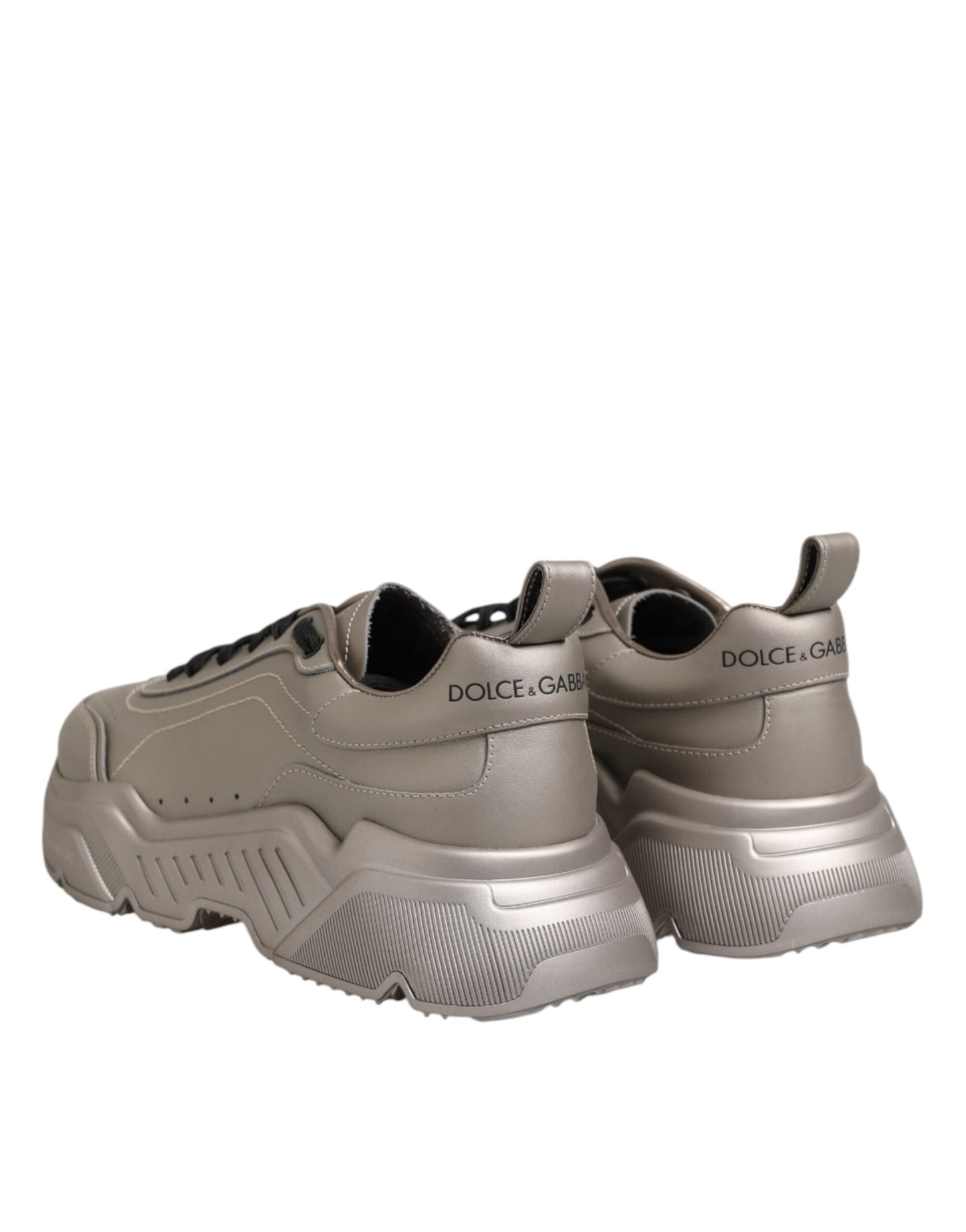 Dolce & Gabbana Silver DAYMASTER Leather Men Sneakers Shoes Dolce & Gabbana