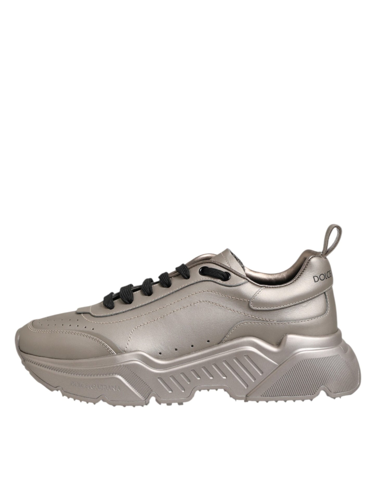 Dolce & Gabbana Silver DAYMASTER Leather Men Sneakers Shoes Dolce & Gabbana