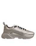 Dolce & Gabbana Silver DAYMASTER Leather Men Sneakers Shoes - Eljoys Fashion 