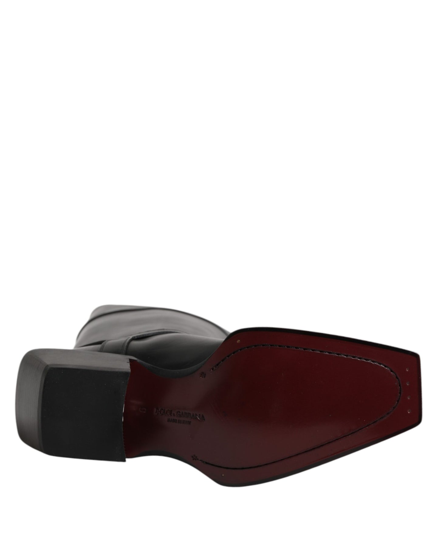 Dolce & Gabbana Black Leather High Boots Flats Shoes Dolce & Gabbana