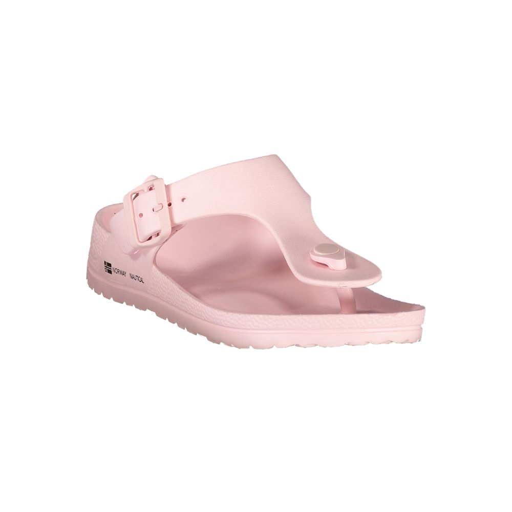Norway 1963 Rosa Plastica women's slippers with pink plastic material and slip-on design, showcasing casual comfort.