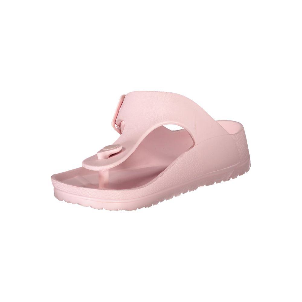Norway 1963 Rosa Plastica women's slippers with pink plastic material and slip-on design, casual footwear for women.