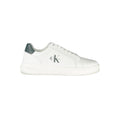 Calvin Klein Bianco polyurethane men's sneakers with white laces and sleek design, perfect for casual or athletic wear.