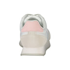 Calvin Klein Bianco leather women's sneaker with clean design and white rubber sole, featuring subtle branding details.