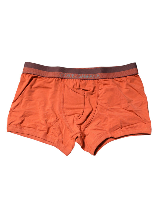 Dolce & Gabbana Orange Cotton Regular Boxer Brief Underwear Dolce & Gabbana