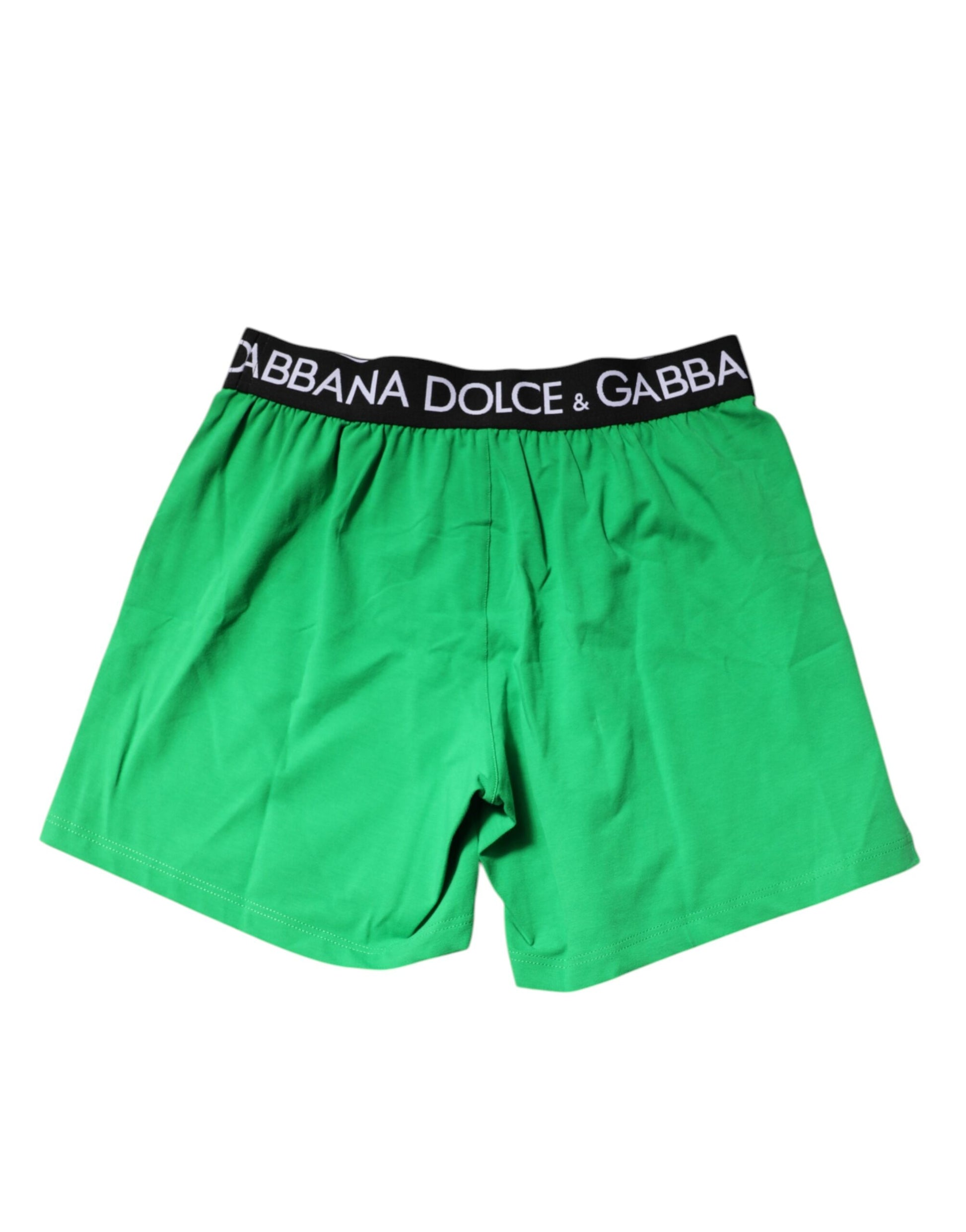 Dolce & Gabbana Green Cotton Regular Boxer Shorts Underwear Dolce & Gabbana