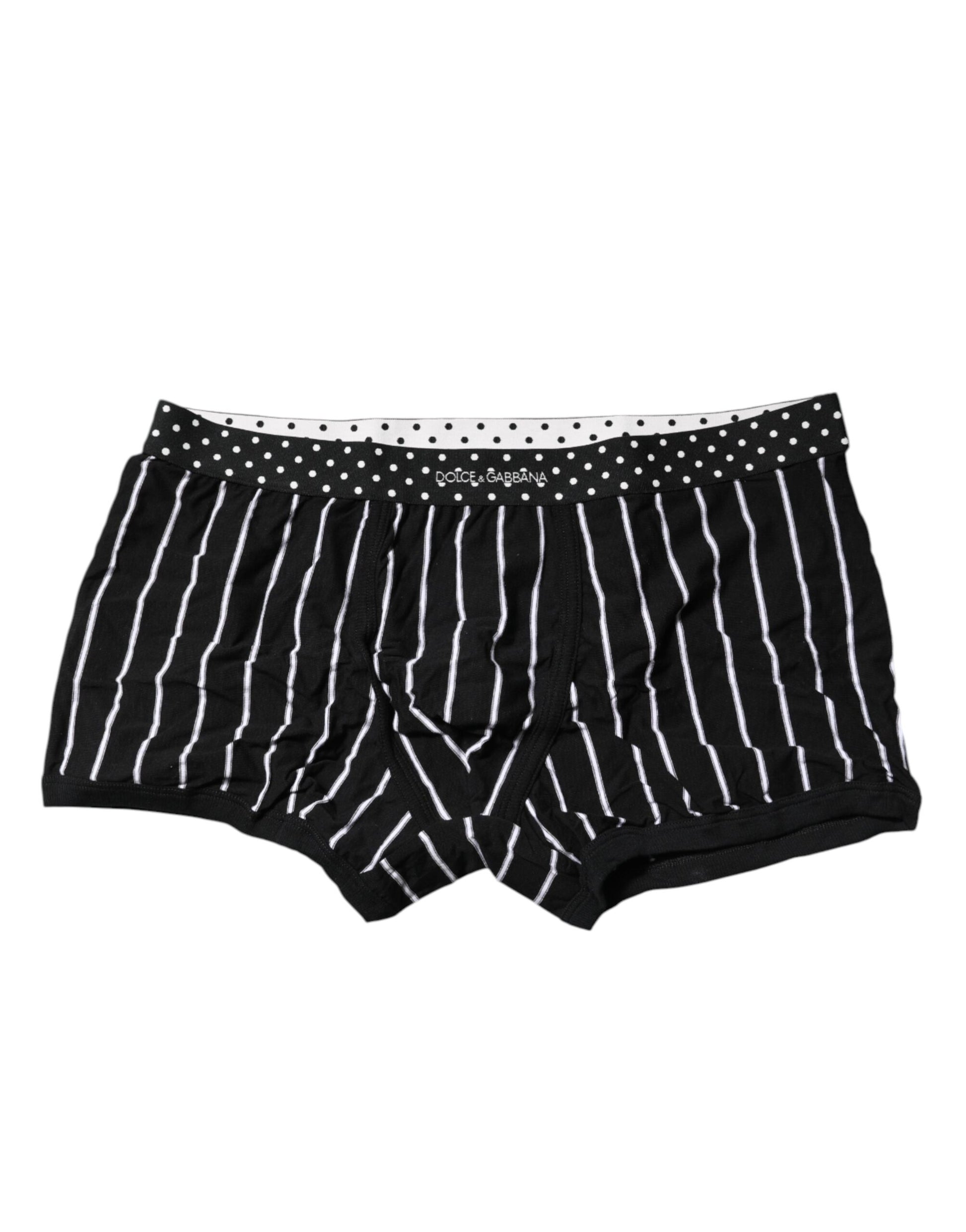 Dolce & Gabbana Black White Striped Regular Boxer Underwear Dolce & Gabbana