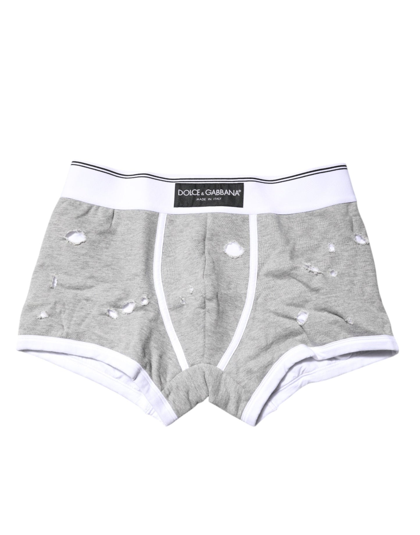 Dolce & Gabbana Gray Cotton Stretch Regular Boxer Underwear Dolce & Gabbana