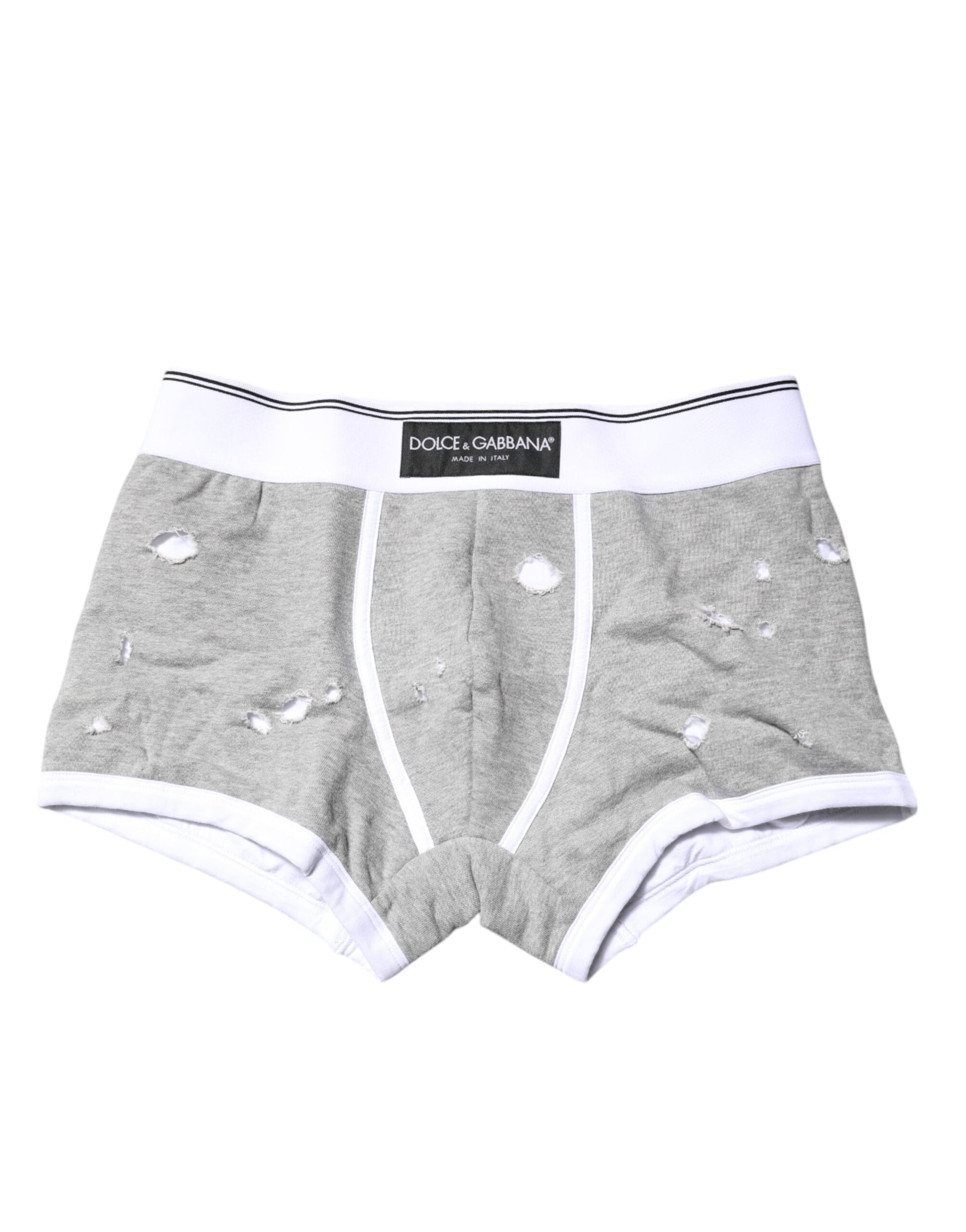 Dolce & Gabbana Gray Cotton Stretch Regular Boxer Underwear Dolce & Gabbana