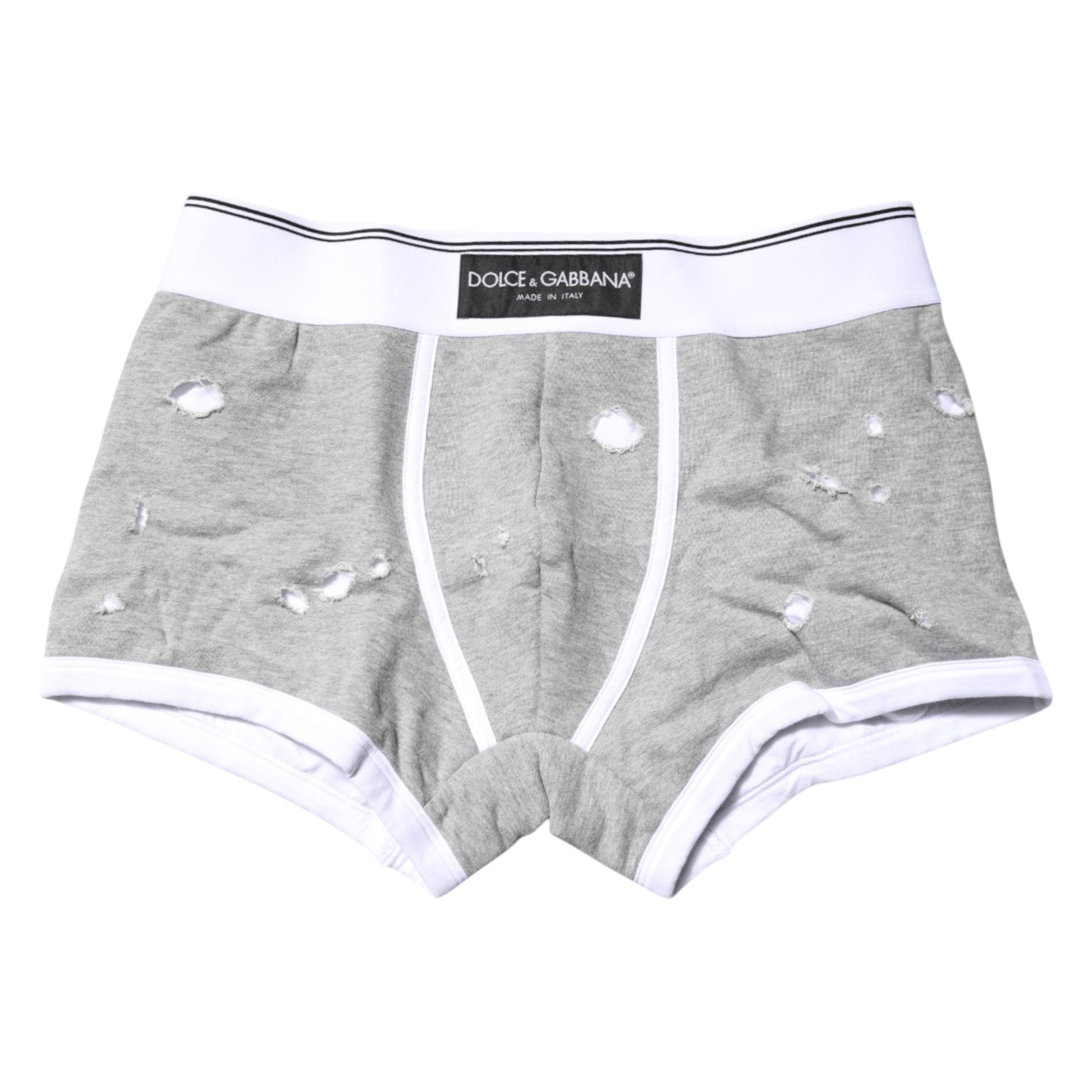 Dolce & Gabbana Gray Cotton Stretch Regular Boxer Underwear Dolce & Gabbana