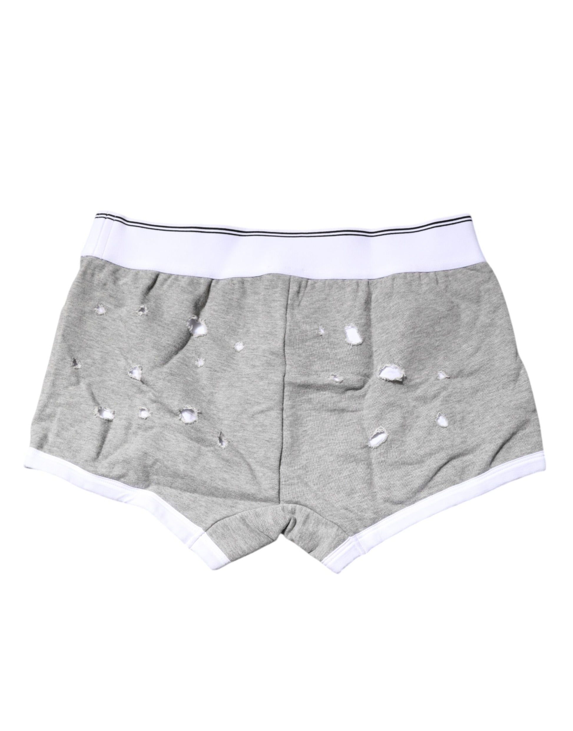 Dolce & Gabbana Gray Cotton Stretch Regular Boxer Underwear Dolce & Gabbana