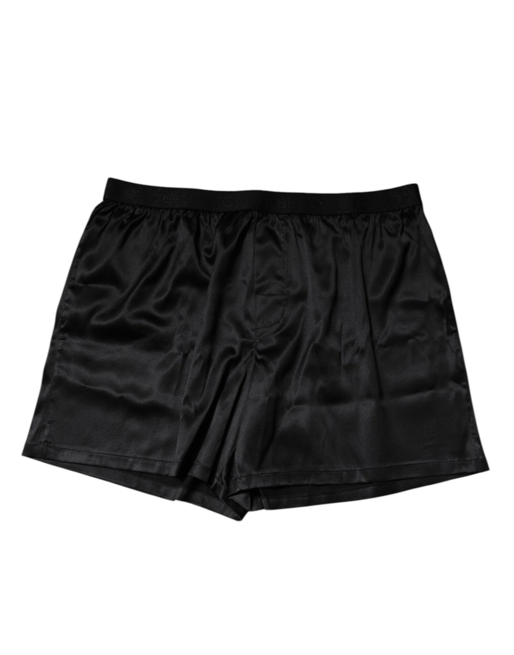 Dolce & Gabbana Black Silk Regular Men Boxer Shorts Underwear Dolce & Gabbana