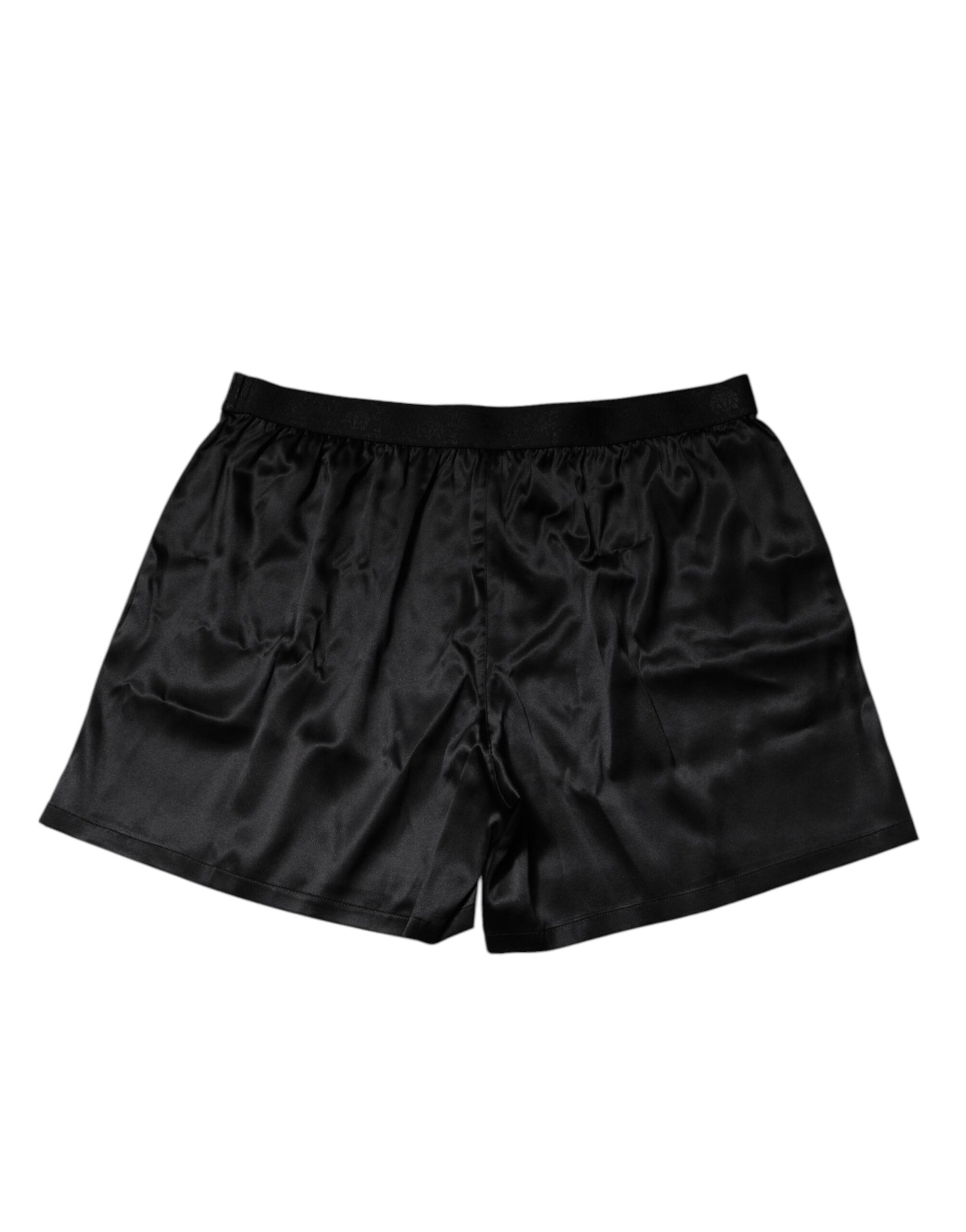 Dolce & Gabbana Black Silk Regular Men Boxer Shorts Underwear Dolce & Gabbana
