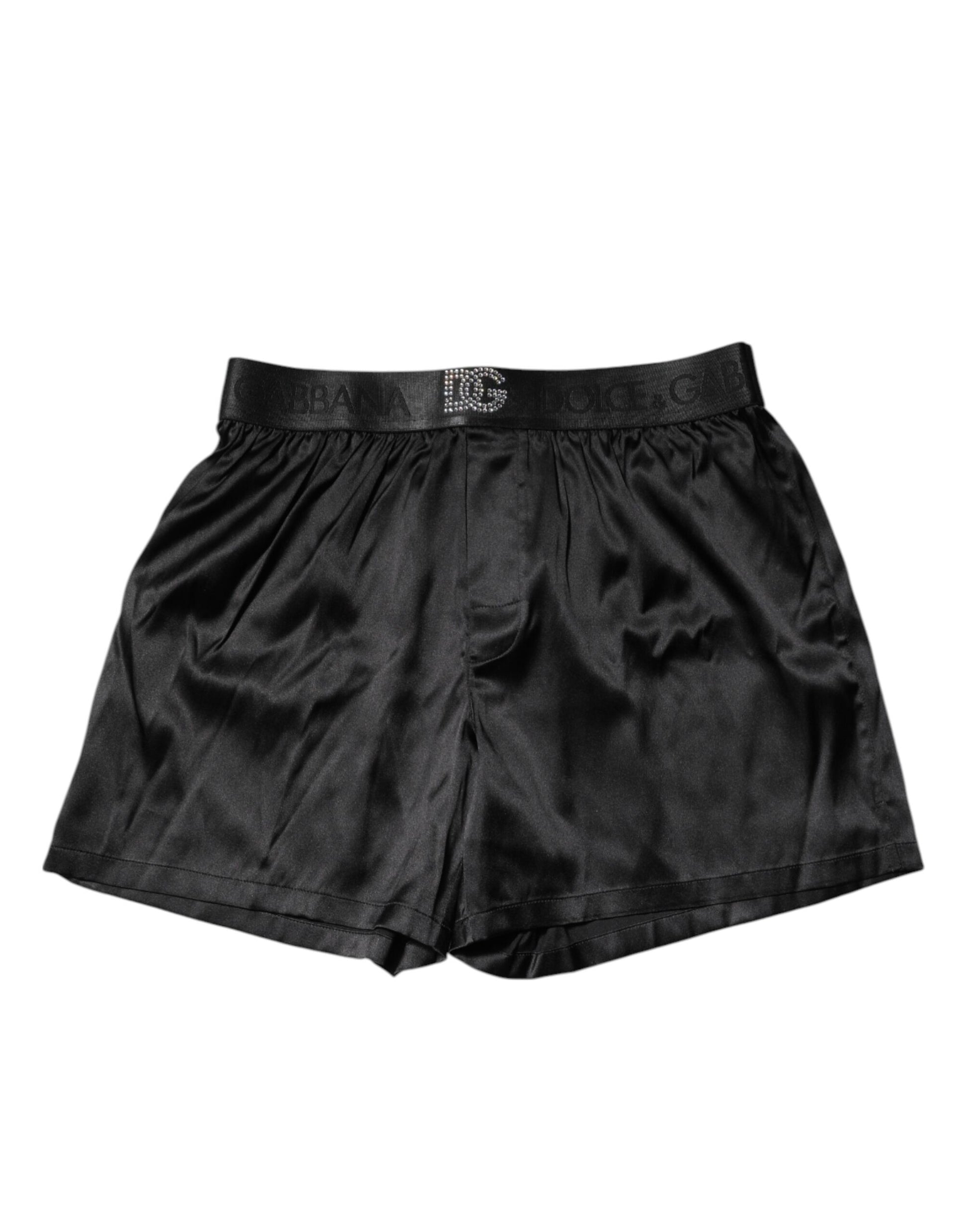 Dolce & Gabbana Black Logo Waist Regular Boxer Shorts Underwear Dolce & Gabbana