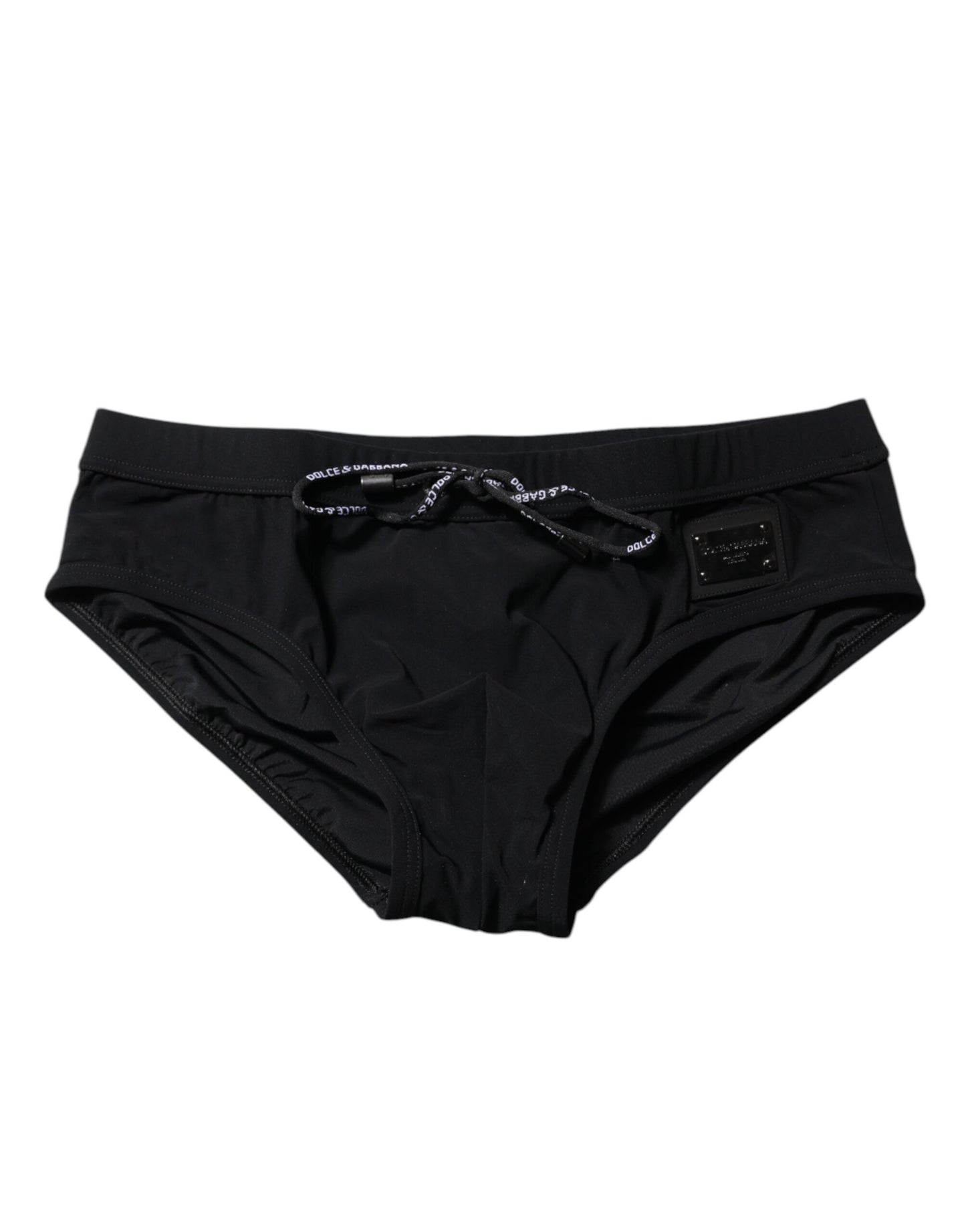 Dolce & Gabbana Black Logo Plaque Men Beachwear Brief Swimwear Dolce & Gabbana