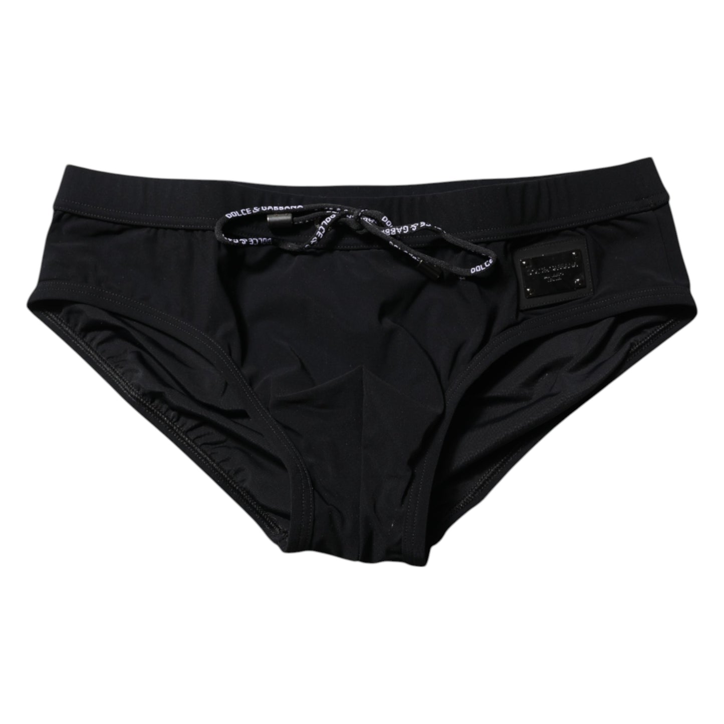 Dolce & Gabbana Black Logo Plaque Men Beachwear Brief Swimwear Dolce & Gabbana