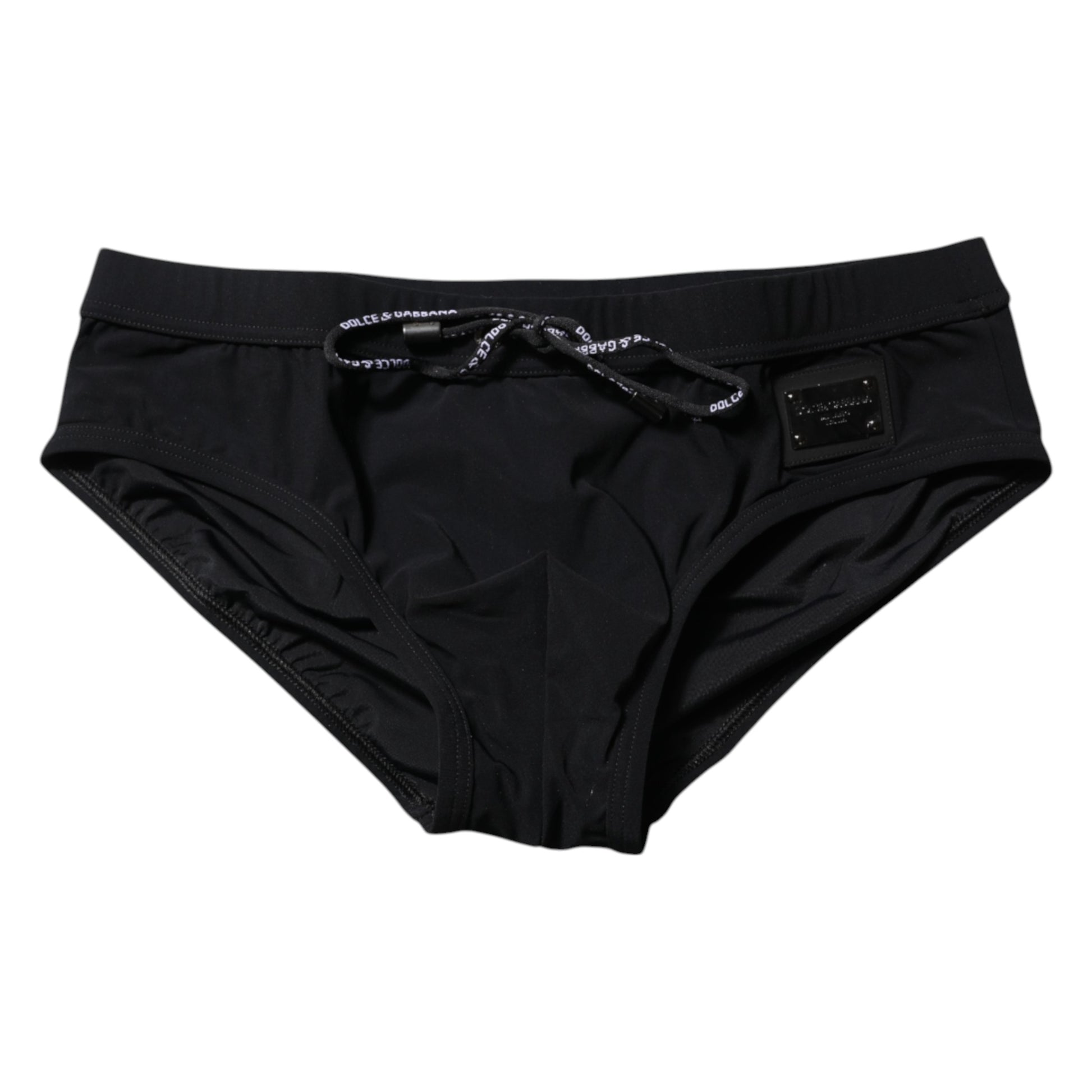 Dolce & Gabbana Black Logo Plaque Men Beachwear Brief Swimwear Dolce & Gabbana