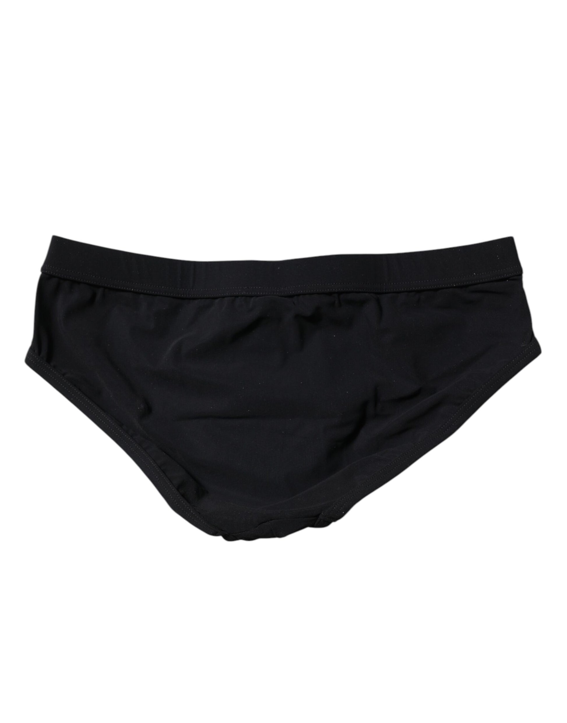 Dolce & Gabbana Black Logo Plaque Men Beachwear Brief Swimwear Dolce & Gabbana