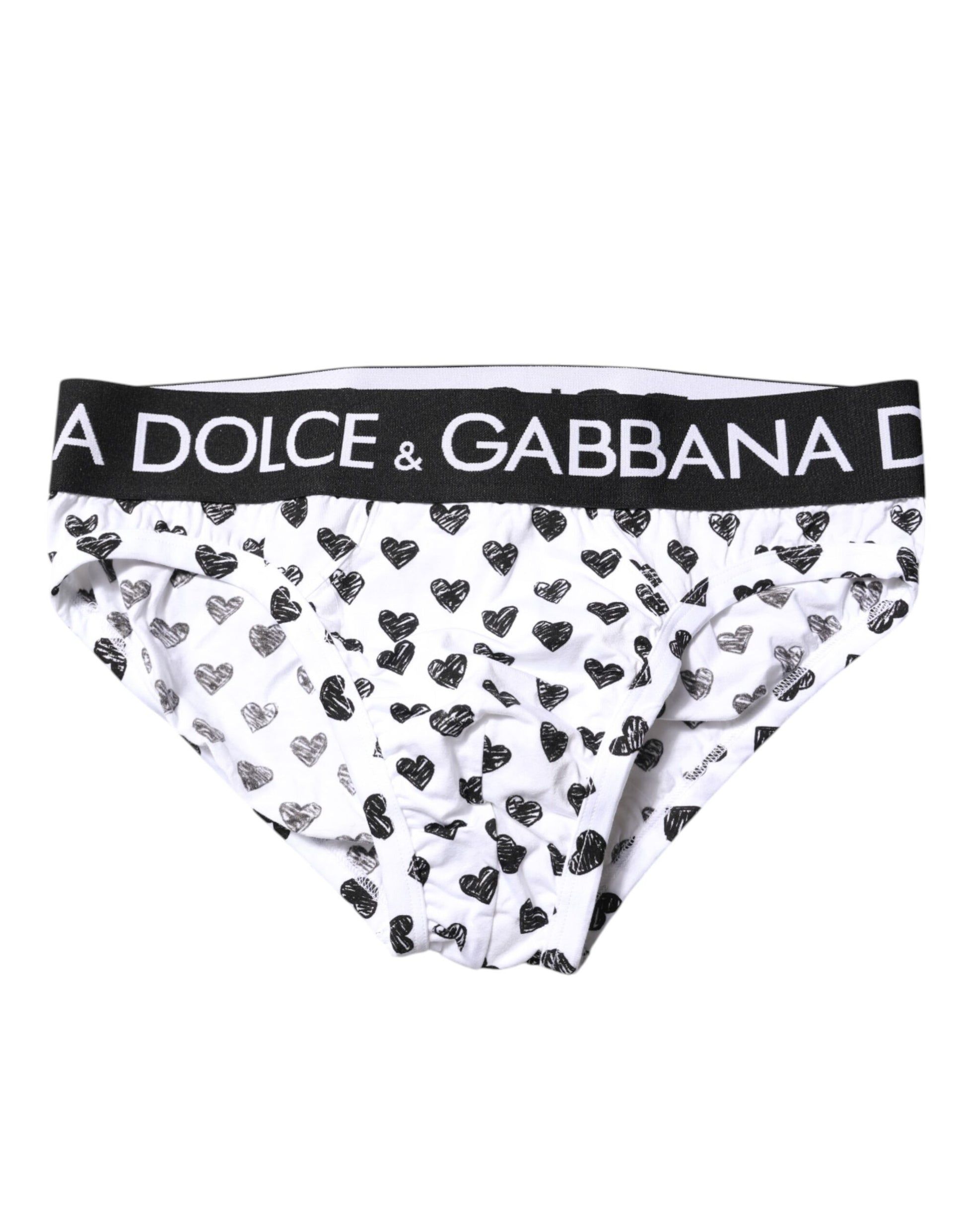 Dolce & Gabbana White Heart Printed Regular Brief Underwear Dolce & Gabbana