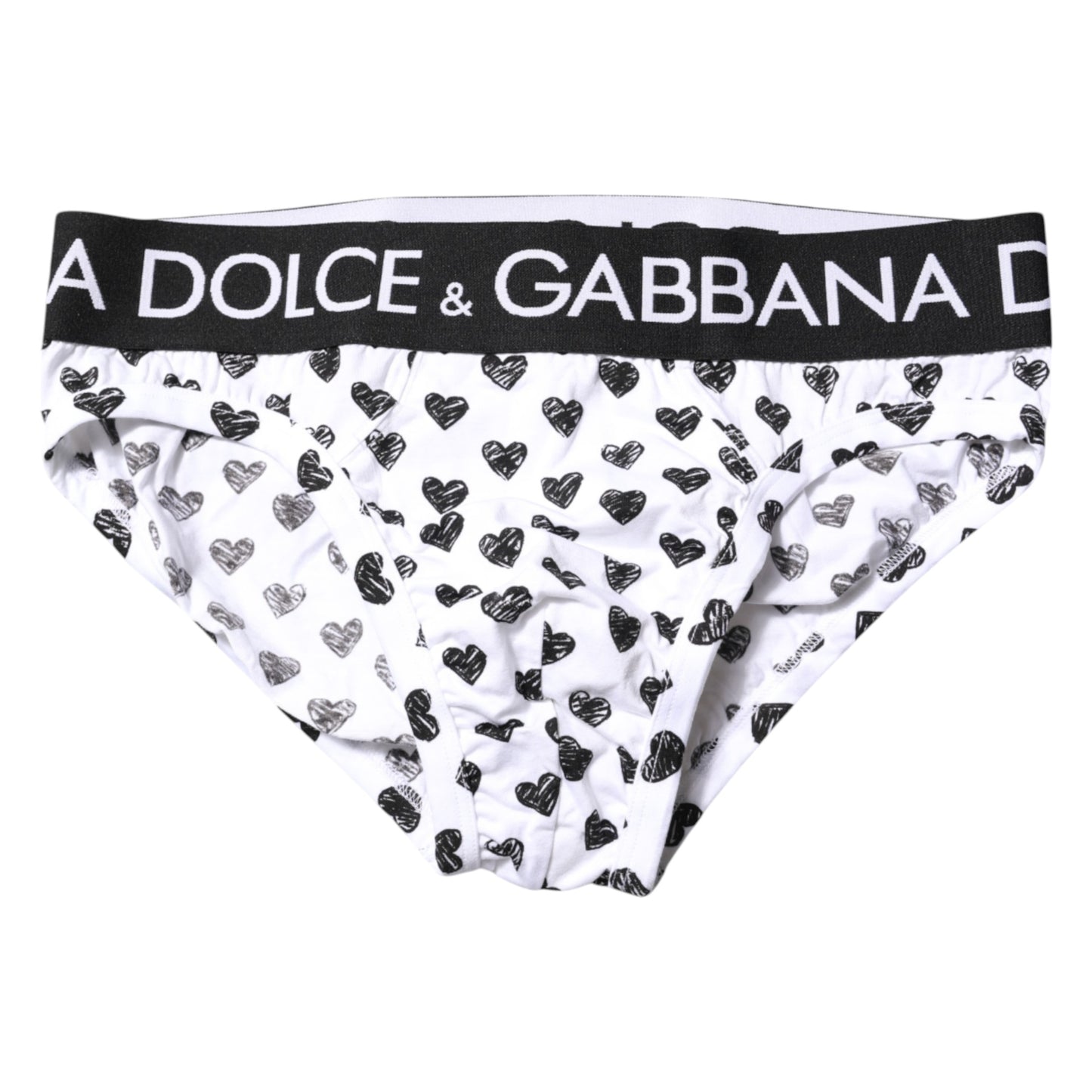 Dolce & Gabbana White Heart Printed Regular Brief Underwear Dolce & Gabbana